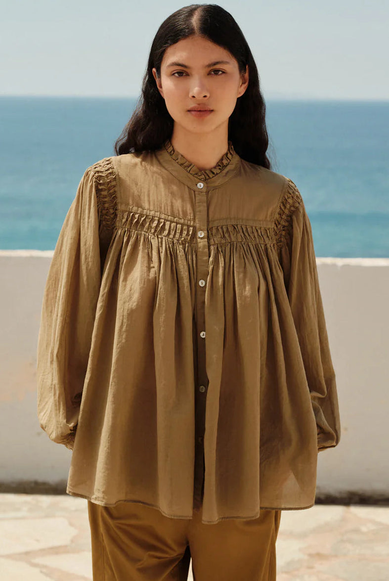 DEVOTION TWINS Voile Shirt - KHAKI