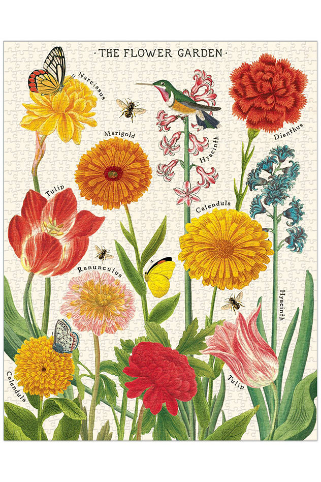 Cavallini & Co - Flower Garden 1000 Piece Vintage Puzzle - Magpie Style