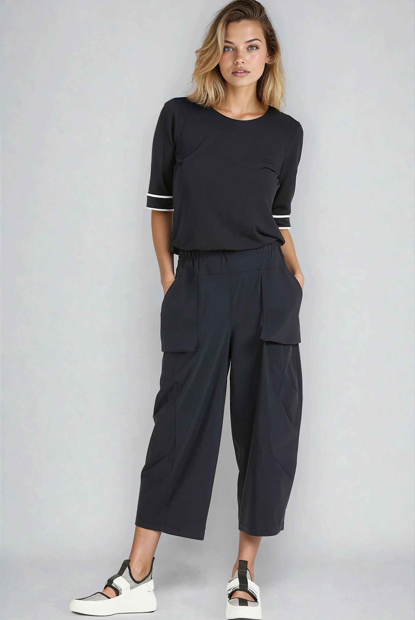 PAULA RYAN Tokyo Pant - Microjersey Navy - Paula Ryan