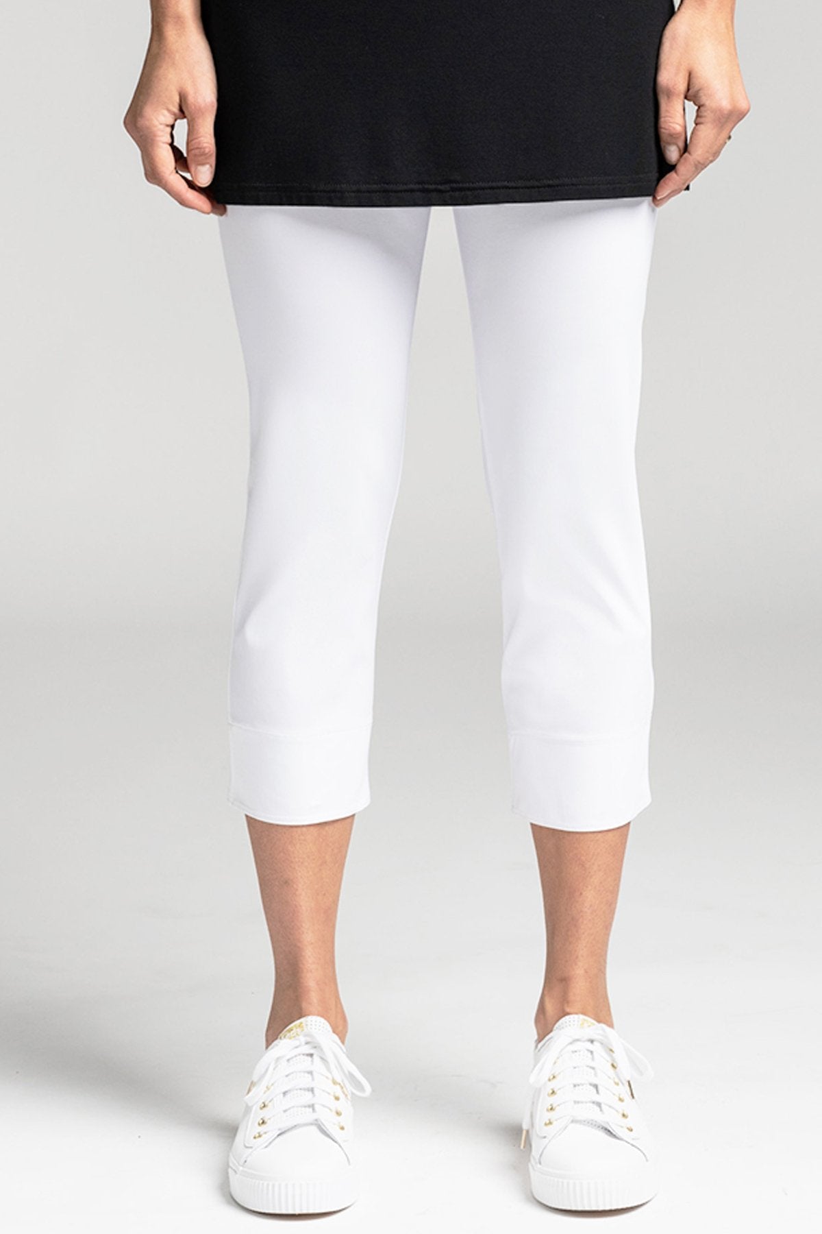 PAULA RYAN ESSENTIALS Waisted Capri Pant - Classic Microjersey