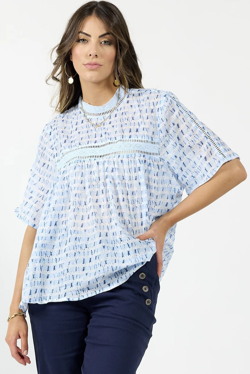 DRAMA THE LABEL Cypress Blouse - Blue Water - Magpie Style