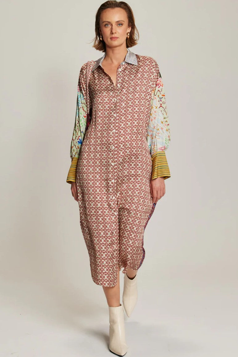 ME369 Athena Shipibo Collar Dress - Magpie Style