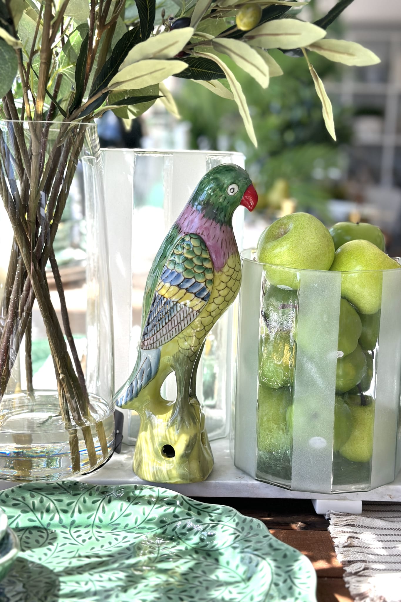 Tang Style Glazed Ceramic Parrot - Magpie Style