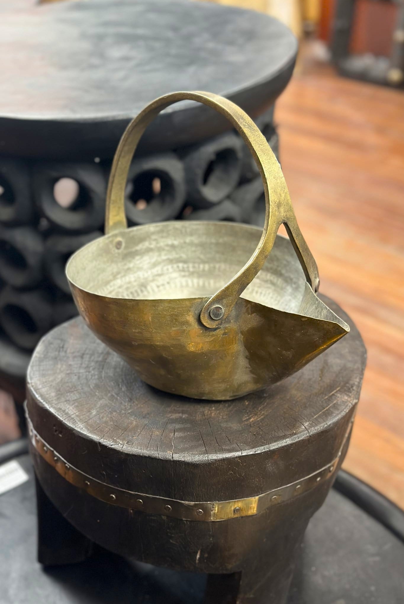 Wide Brass Vintage Jug - Large - Magpie Style