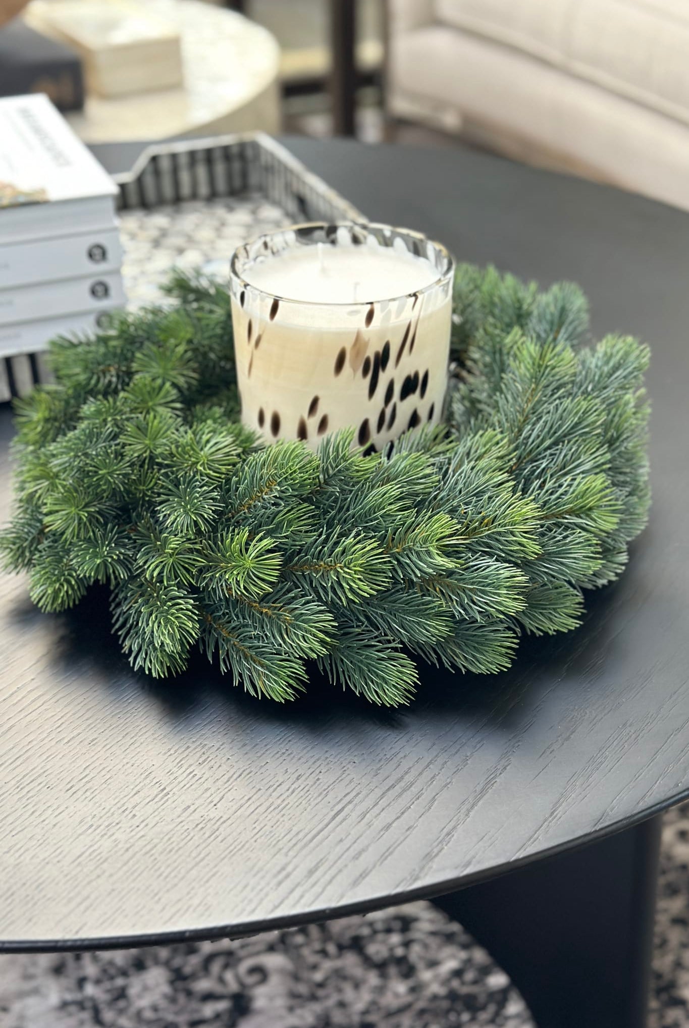 Small All Green Pine Christmas Wreath - Magpie Style