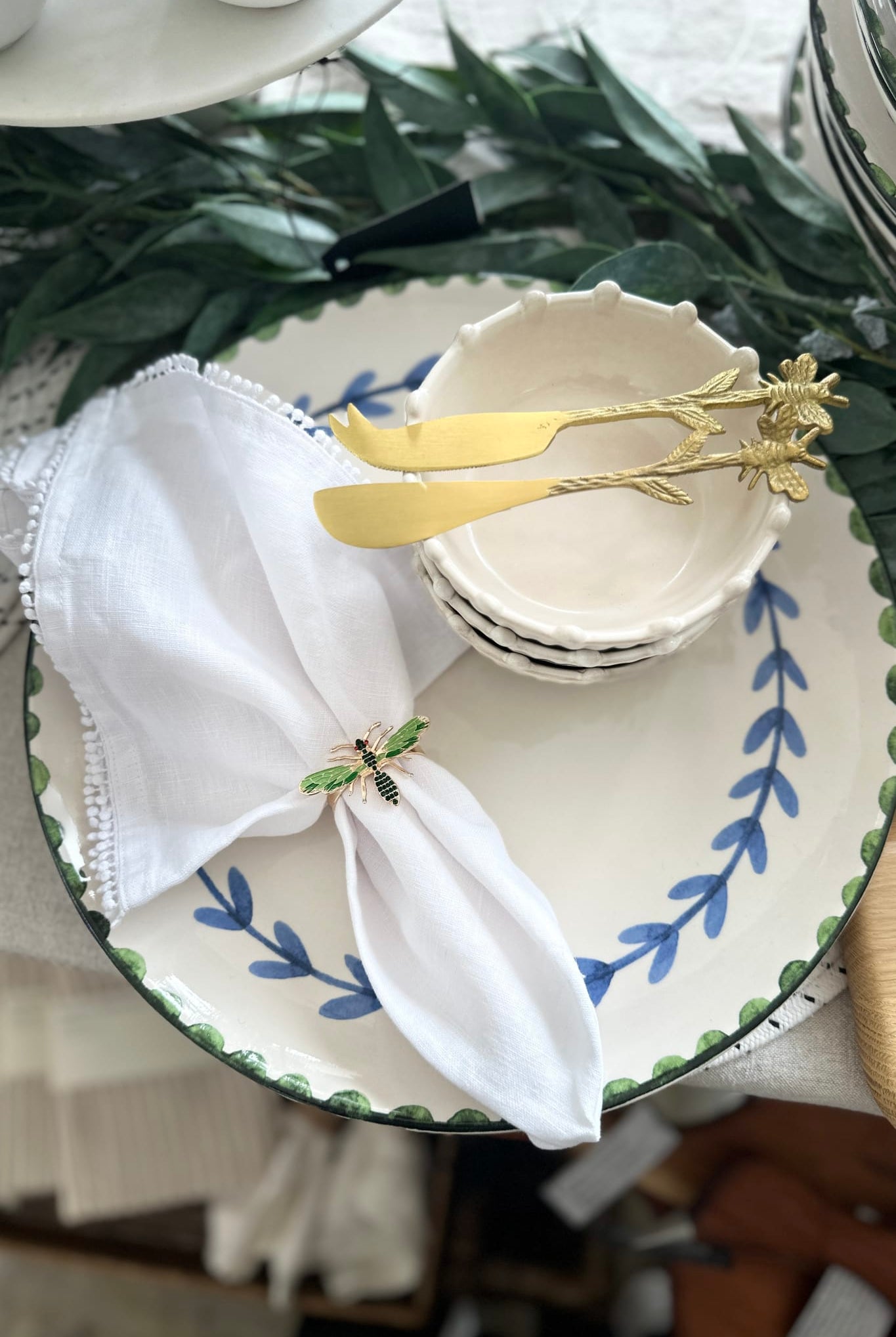 Frantoio Hand Painted Platter - Magpie Style