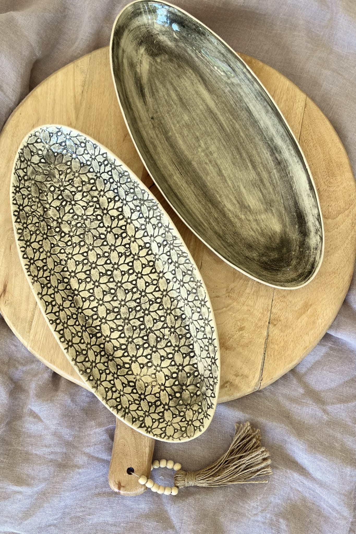WONKI WARE Bamboo Platter Small - Lace - Magpie Style