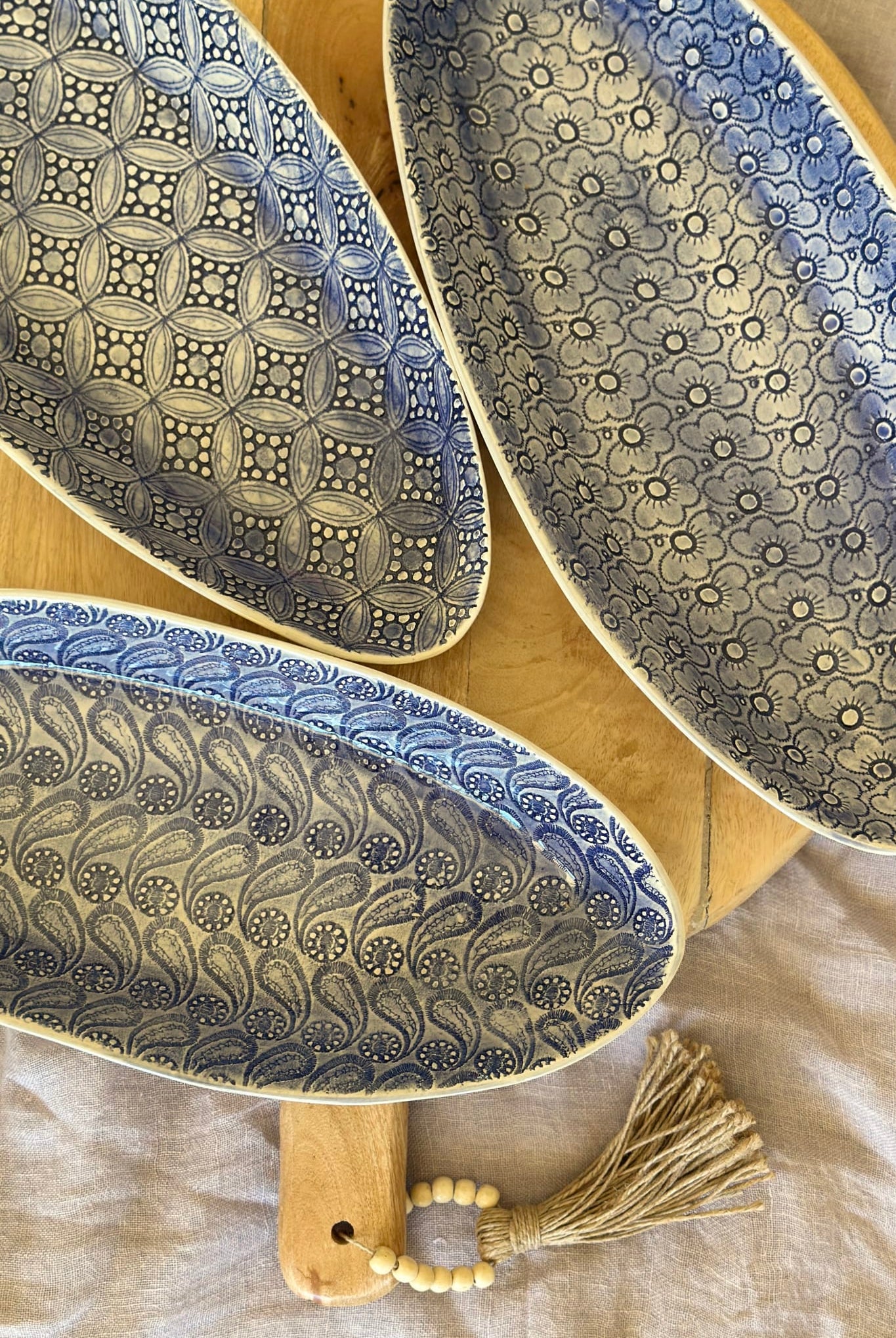 WONKI WARE Bamboo Platter Medium - Lace - Magpie Style