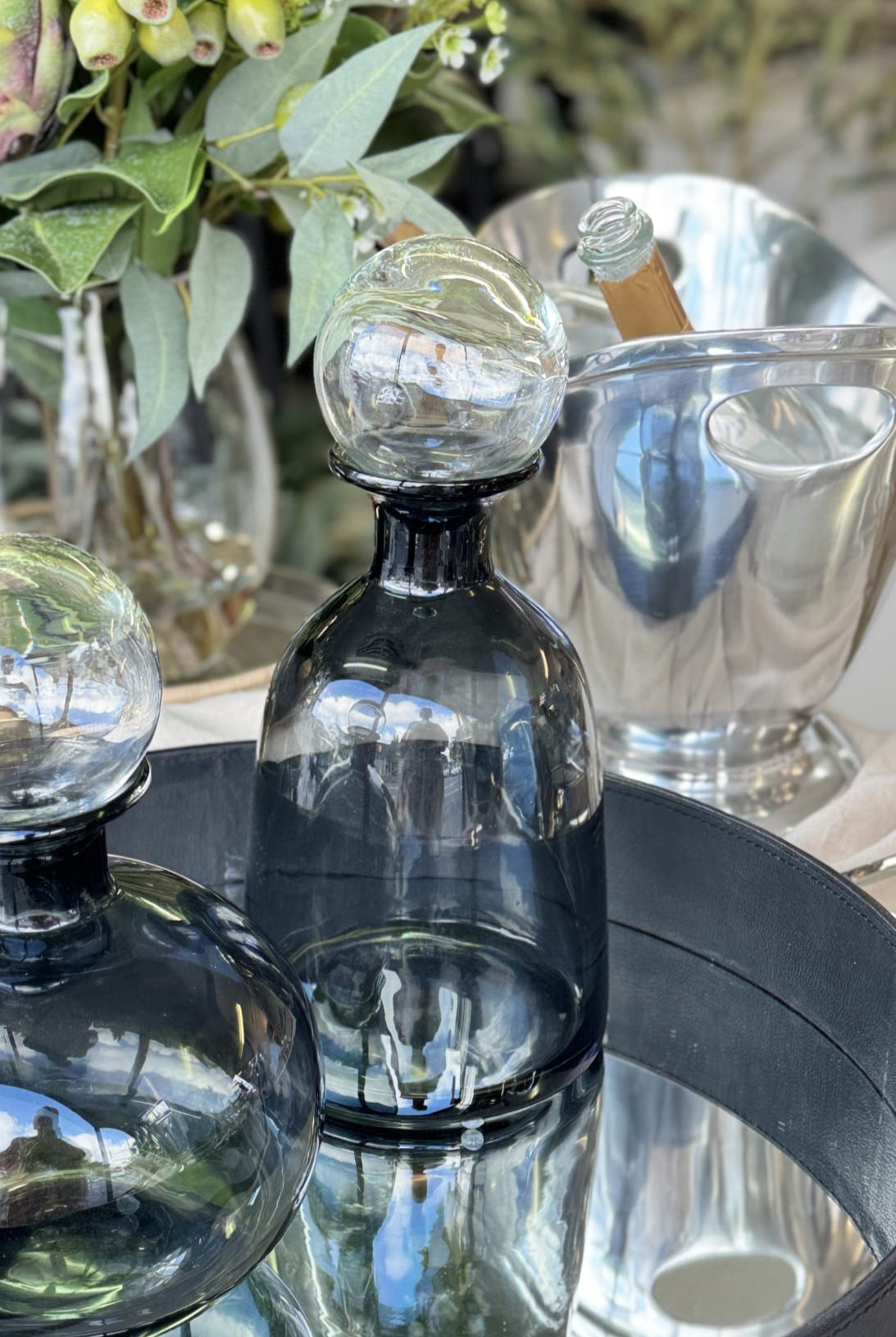 Grey Narrow Celiamy Vase - Magpie Style