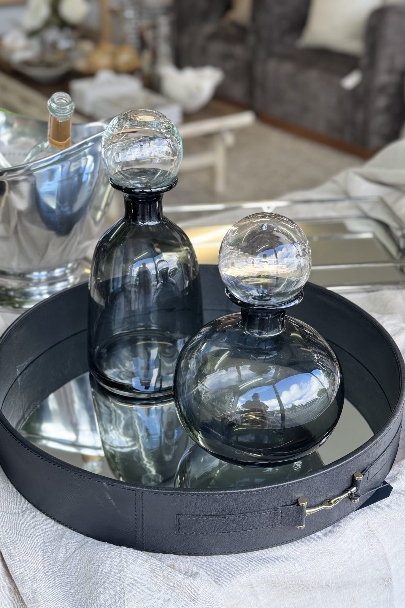 Grey Wide Celiamy Vase - Magpie Style