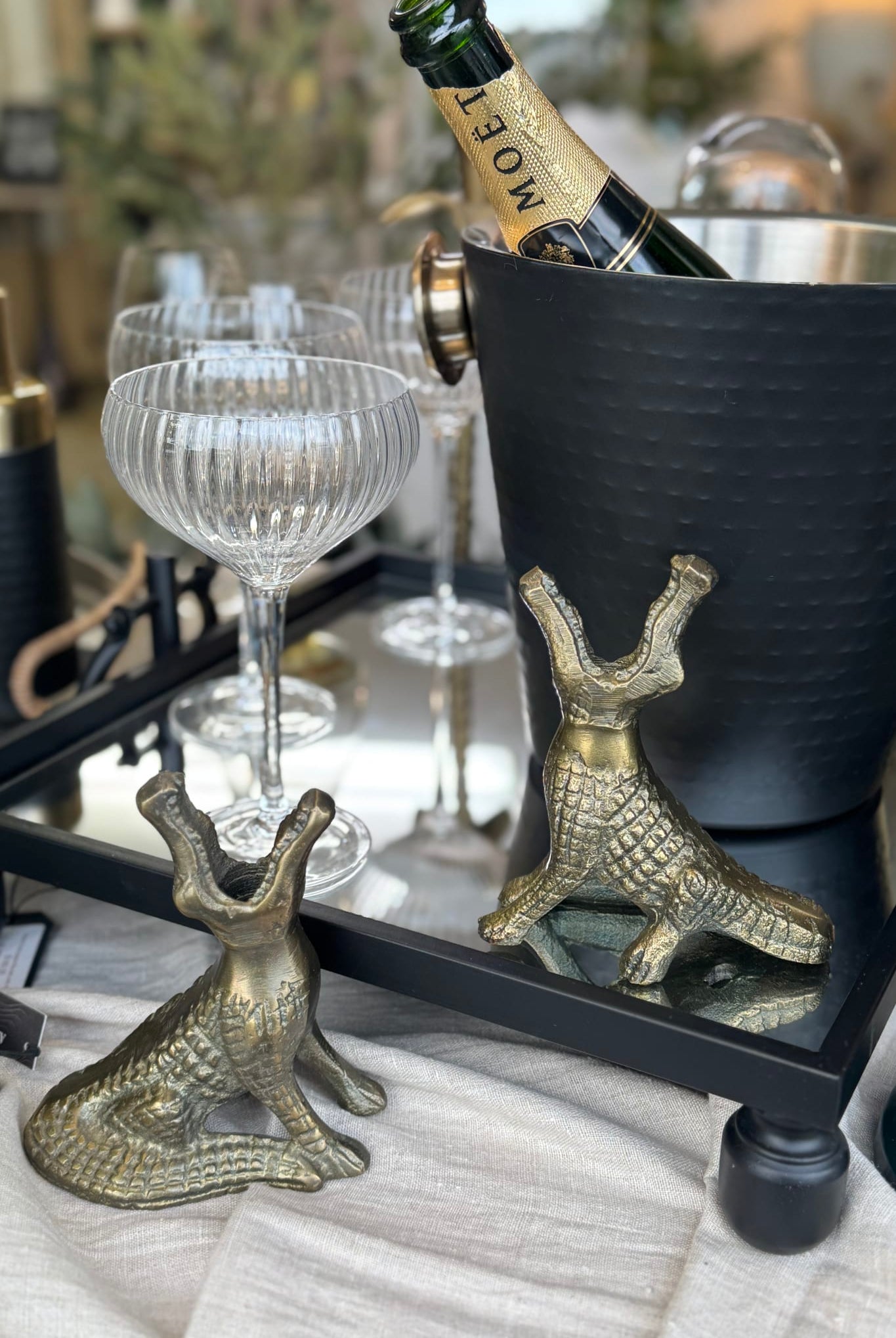 Caiman Crocodile Candleholder - Magpie Style