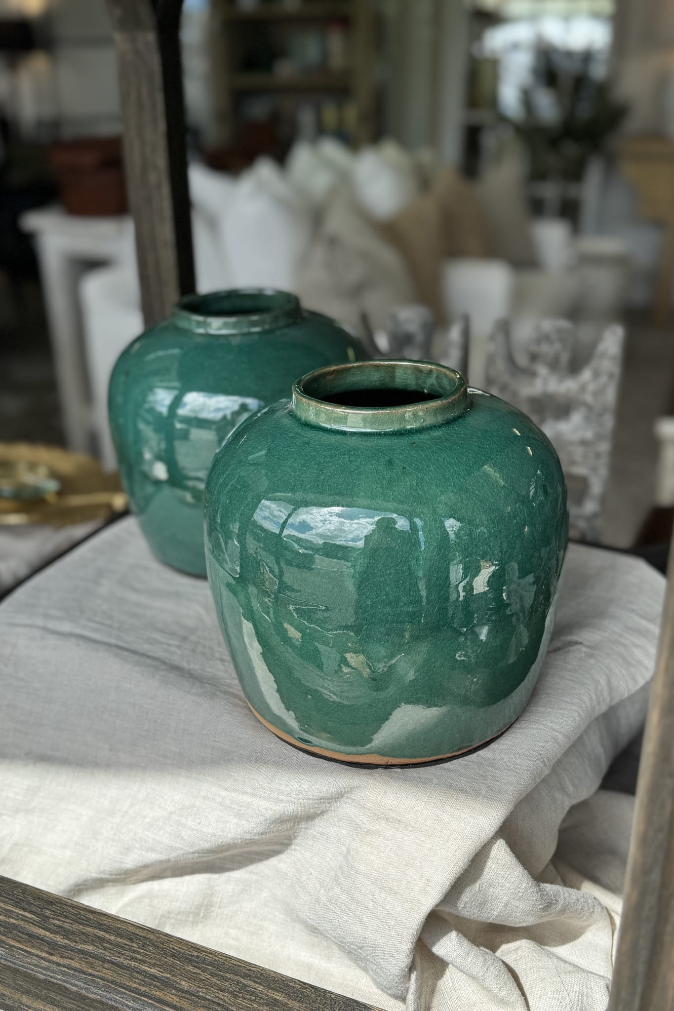 Rustic Green Glazed Chinese Pot - Magpie Style