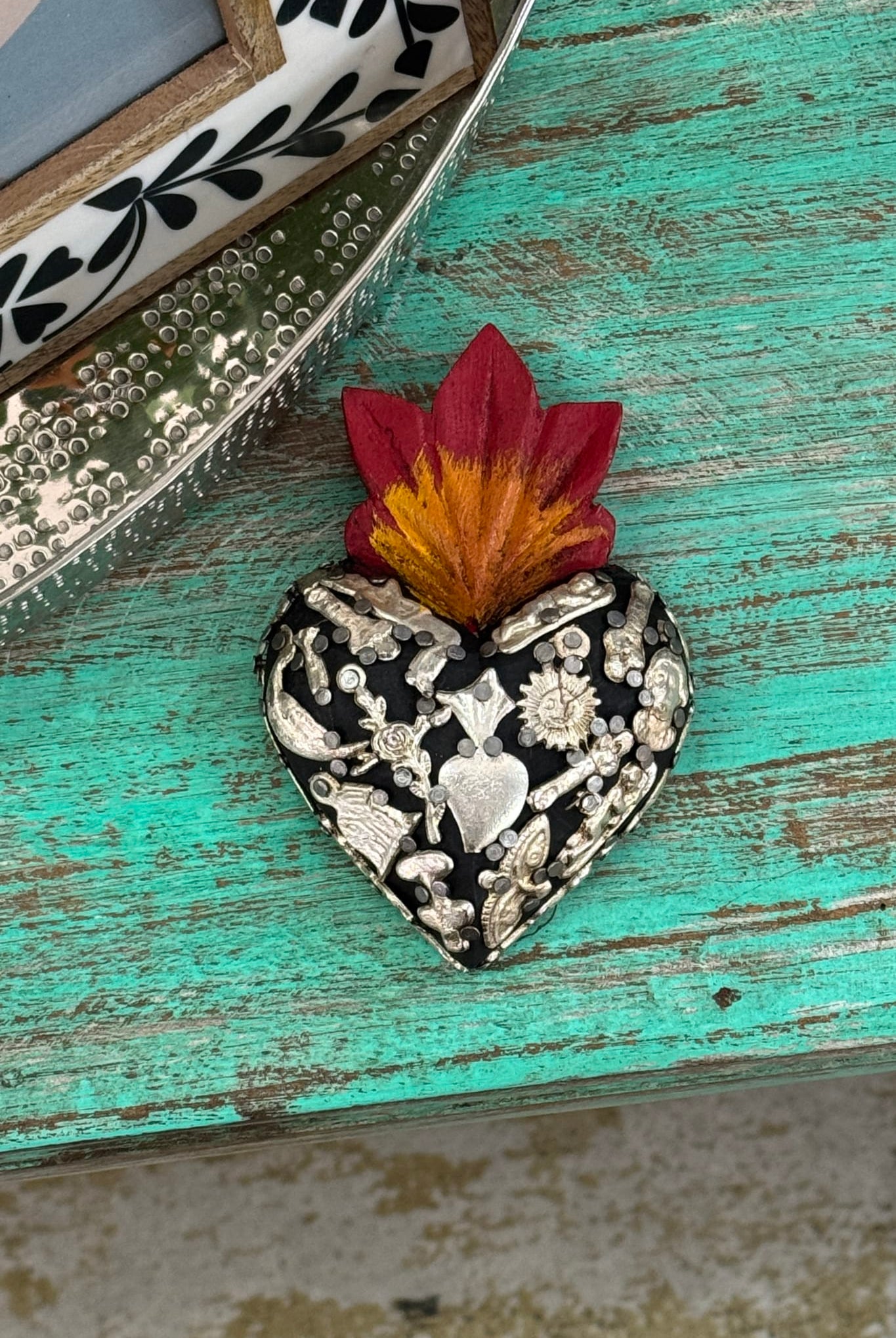 Mini Heart with Milagros - Magpie Style