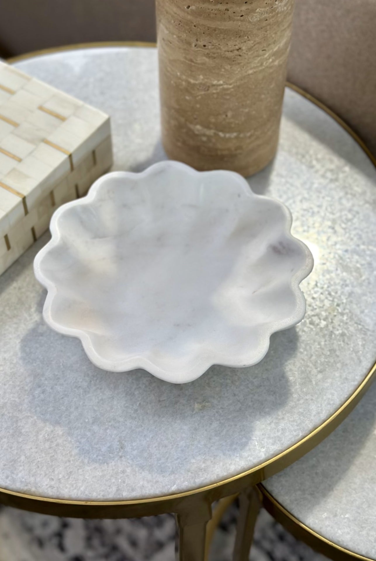 Flora Sculpted Marble Bowl - Sml - Magpie Style