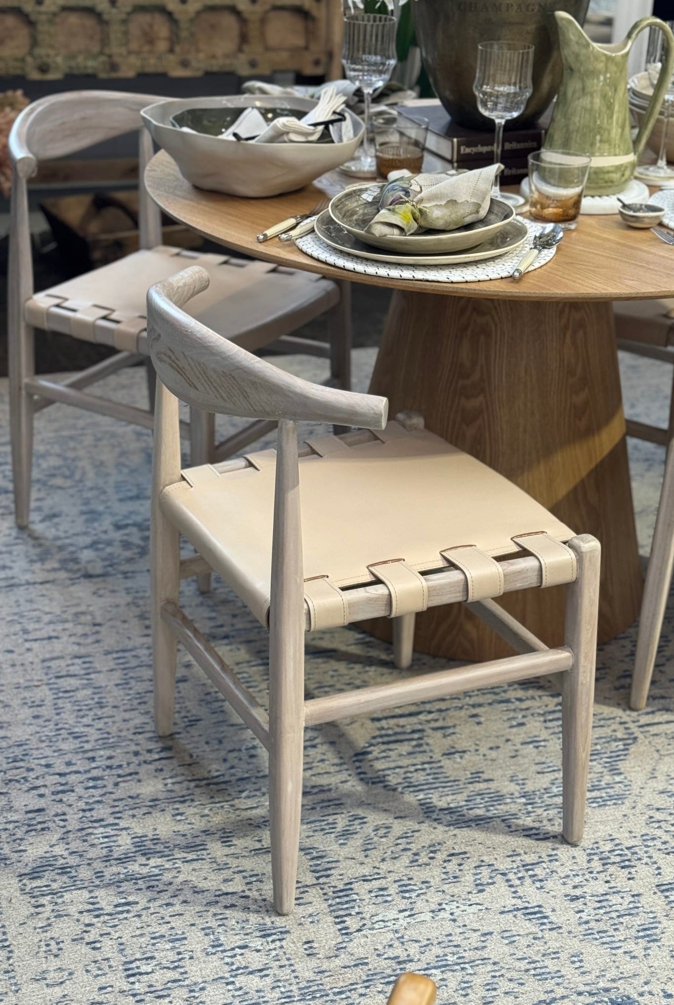 Ecru Laurent Leather Chair - Magpie Style