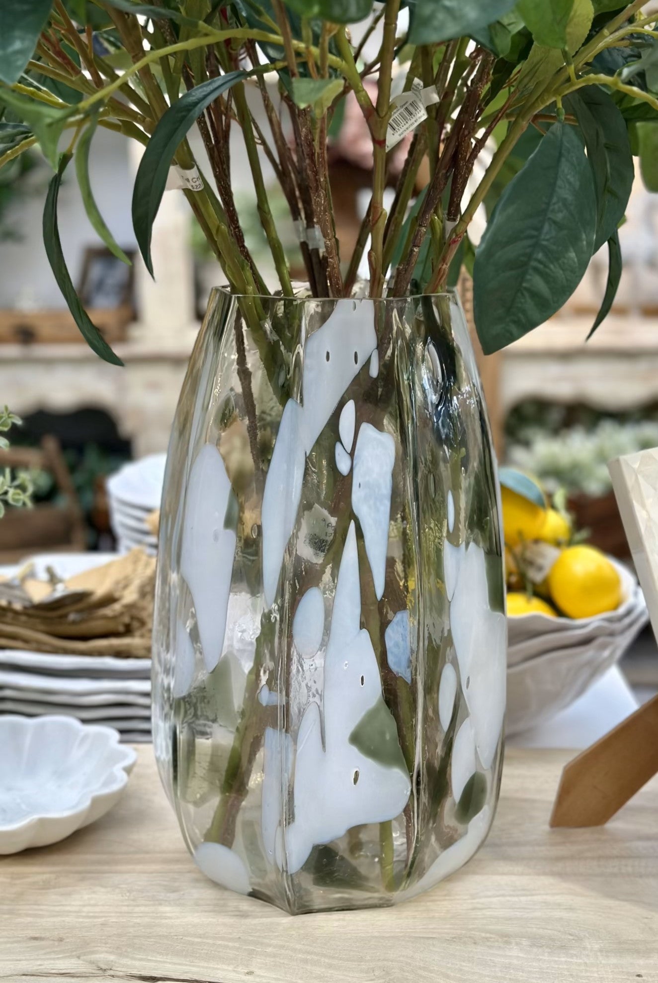 Olive Fluted Glass Vase - Magpie Style