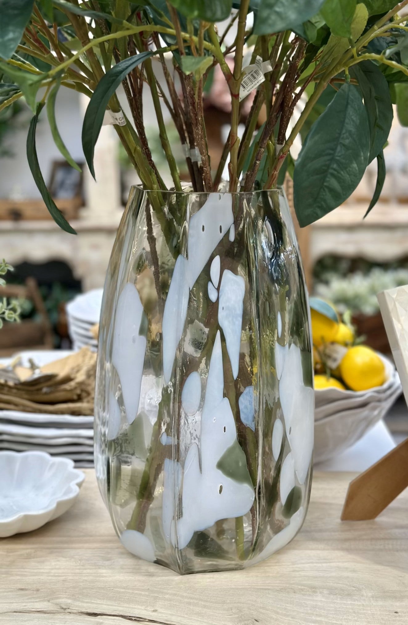 Olive Fluted Glass Vase - Magpie Style
