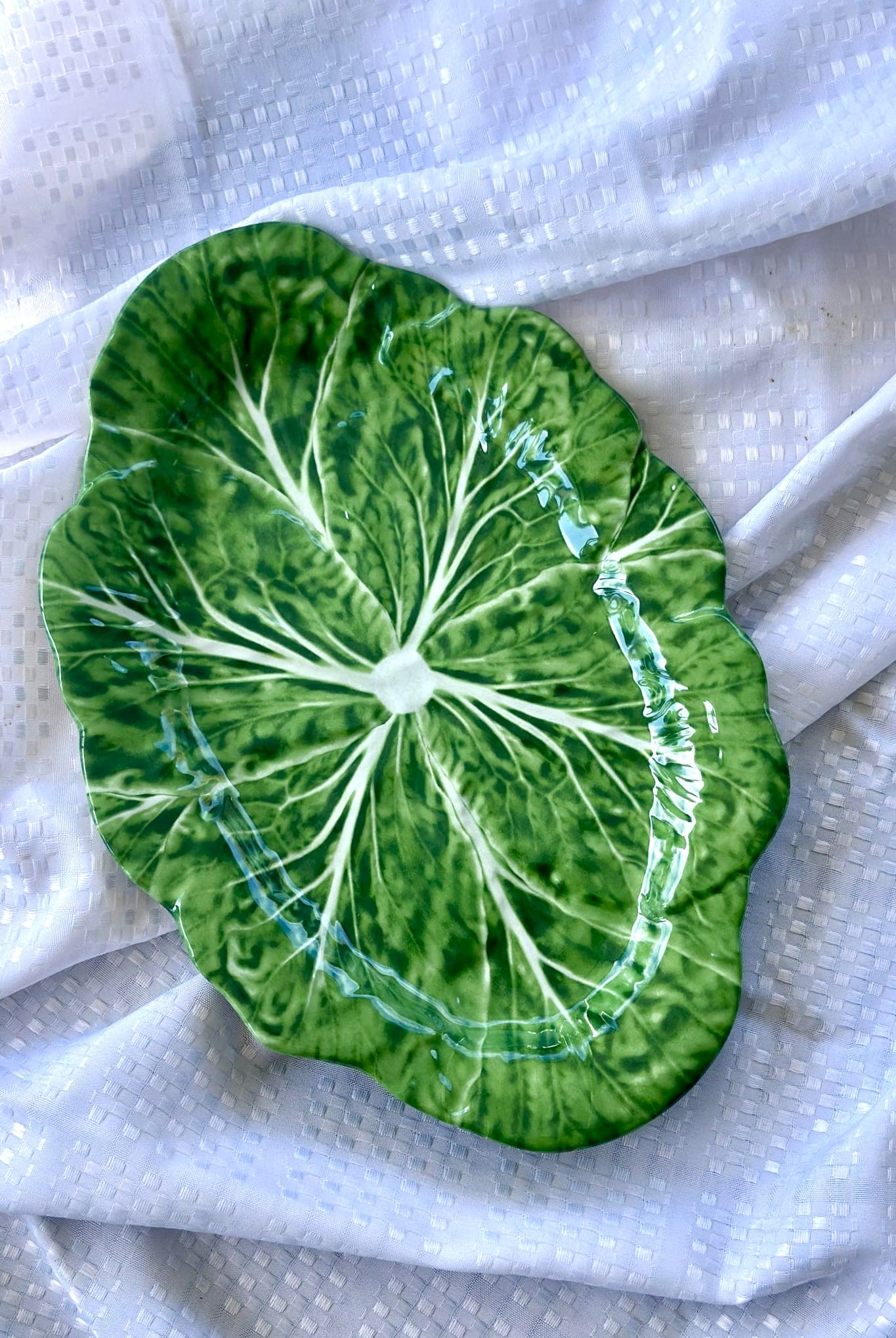 Green Large Oval Cabbage Melamine Platter 40cm - Magpie Style