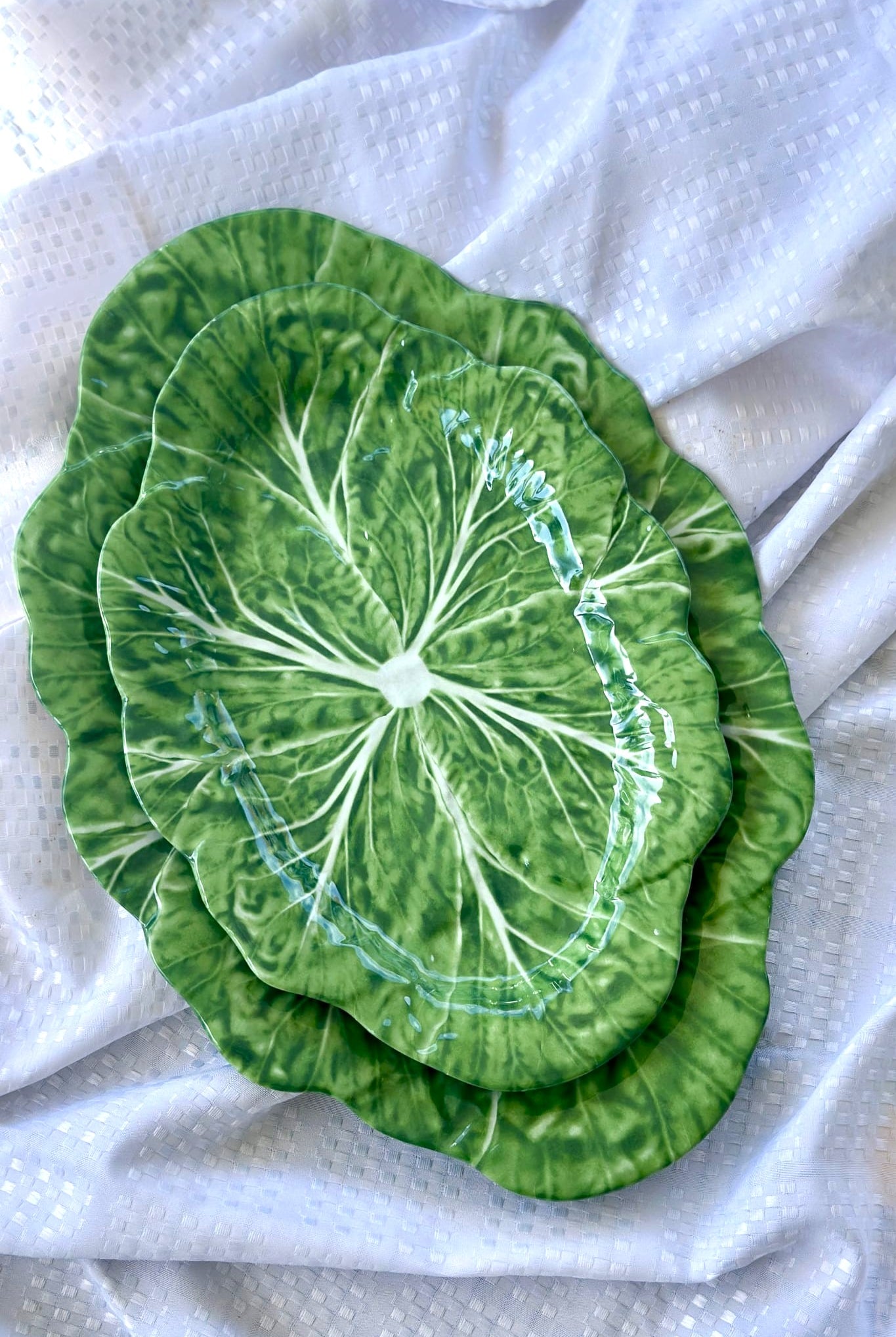 Green Large Oval Cabbage Melamine Platter 40cm - Magpie Style