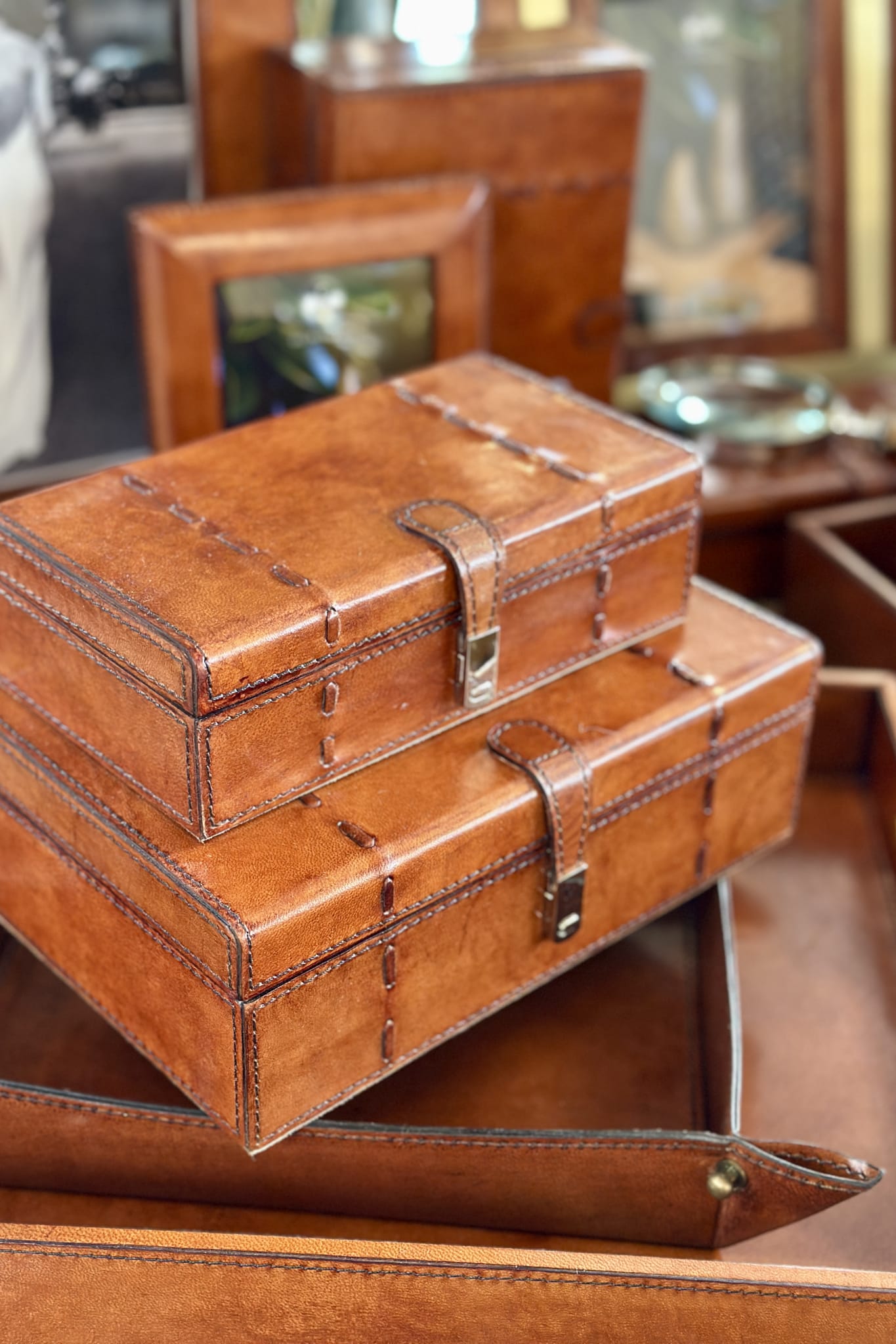 Savoy Leather Storage Box - Medium - Magpie Style
