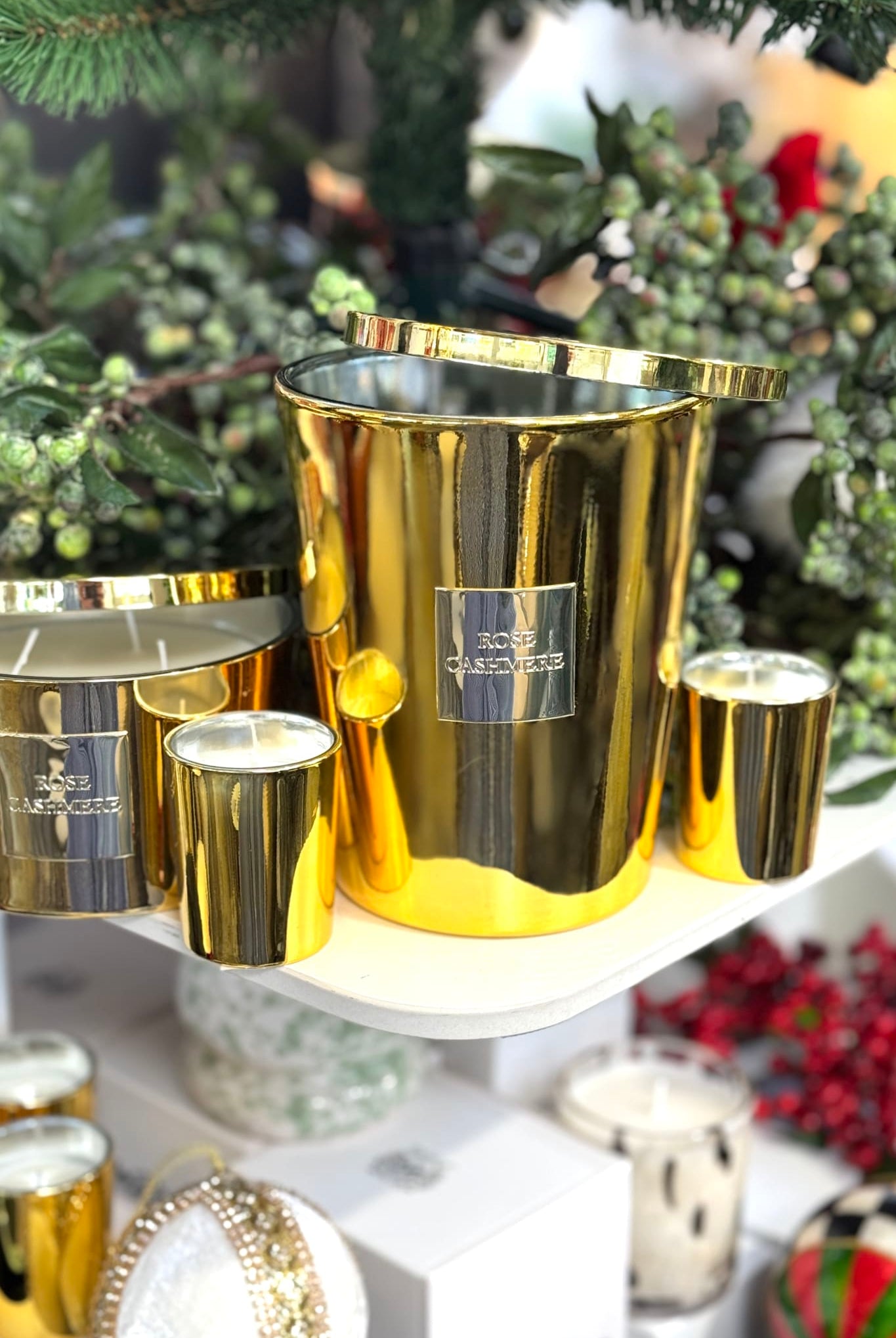 Maison Glass Candle XL Rose and Cashmere - Gold - Magpie Style