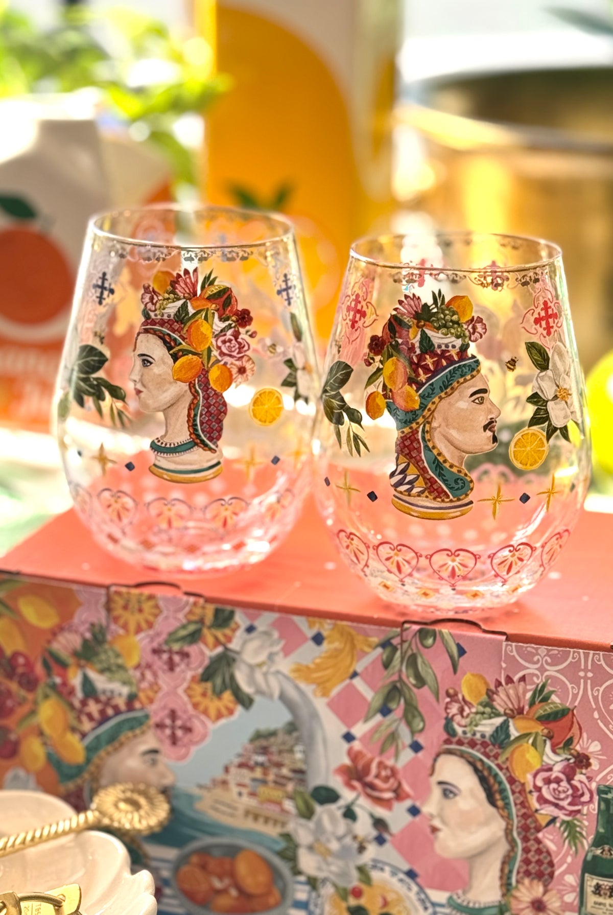 Italian Summer Glass Tumblers Set Of 2 - Magpie Style