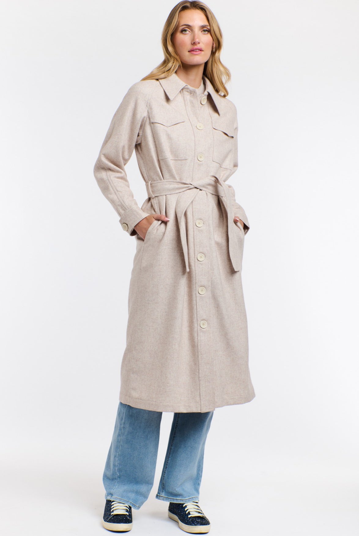 365 DAYS Erika Trench Coat - Vanilla Cream - Magpie Style