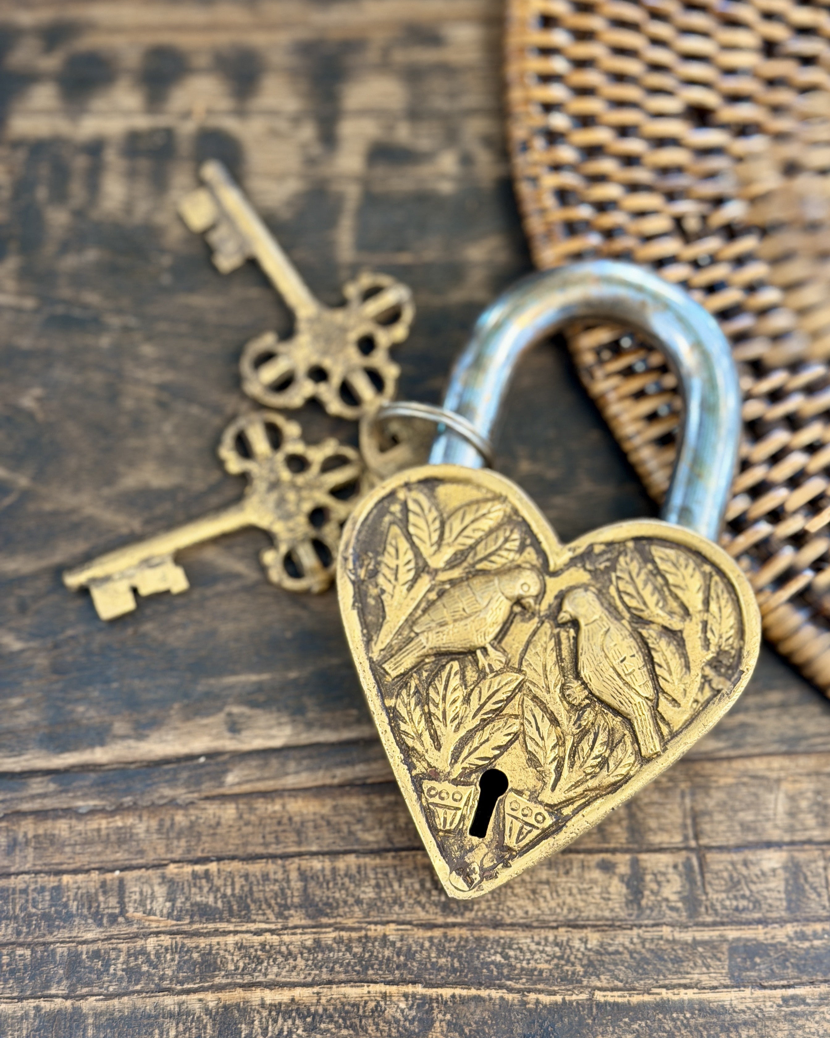 Brass Love Bird Lock - Magpie Style
