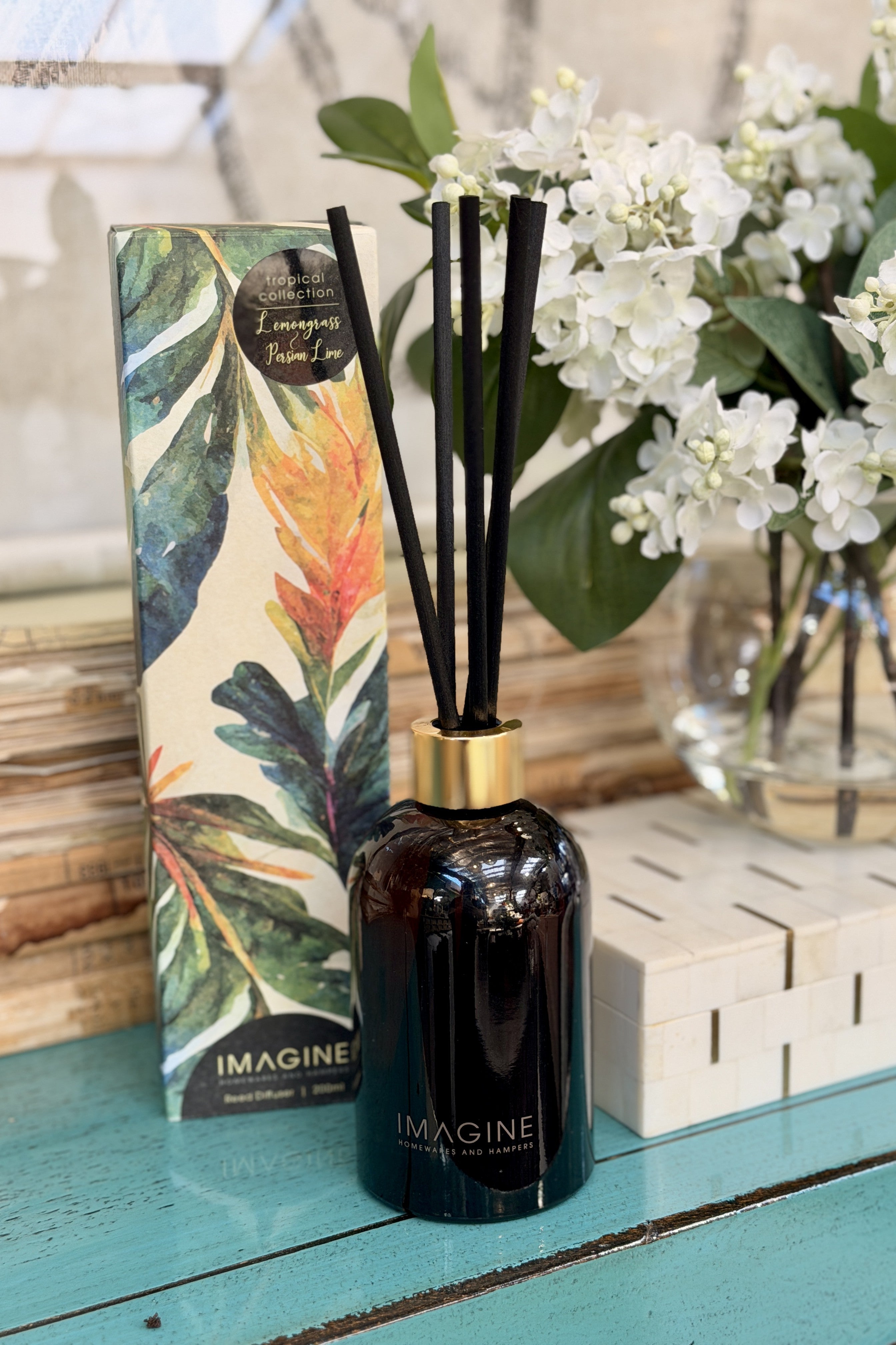 Lemongrass & Persian Lime Reed Diffuser 200ml - Amber - Magpie Style