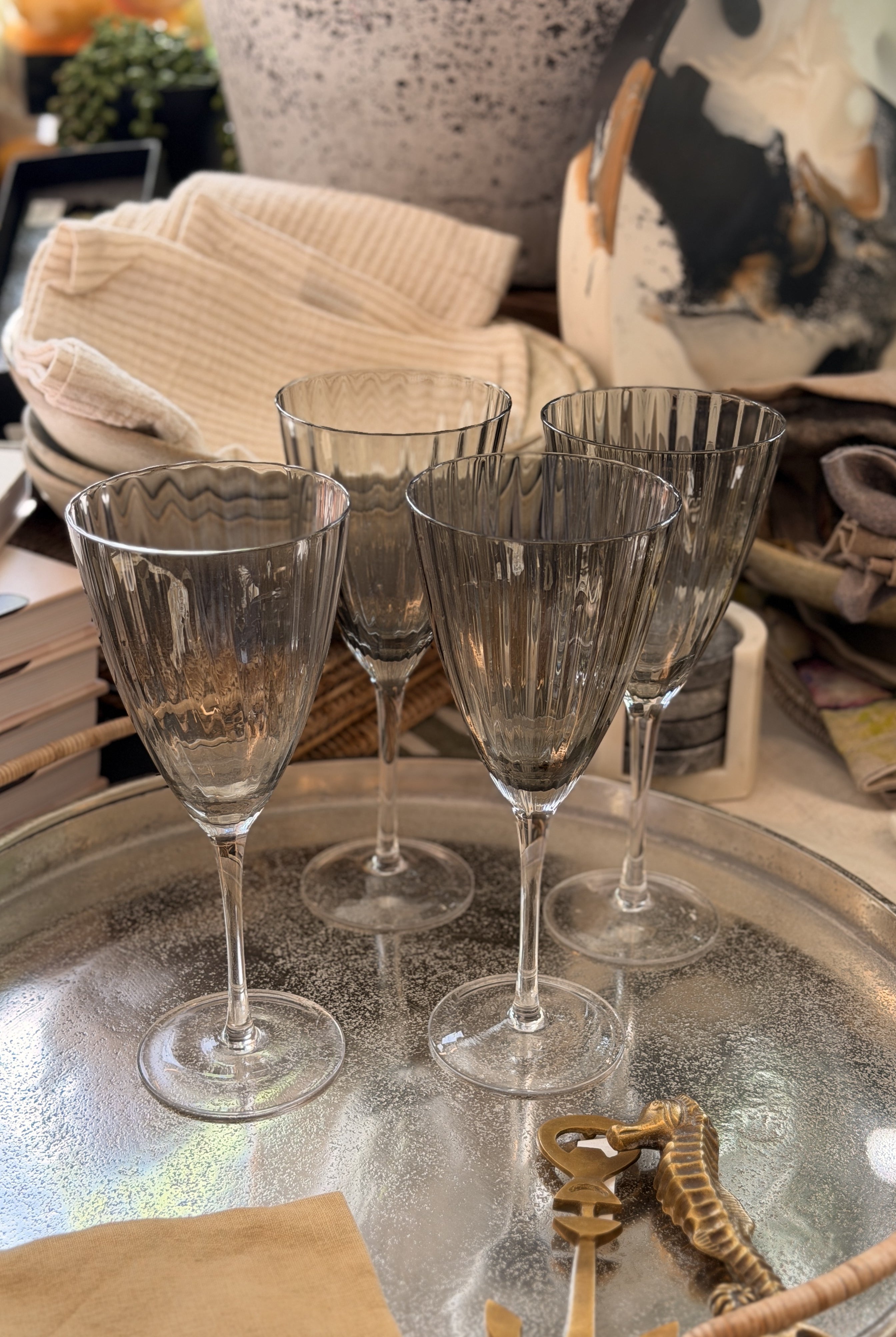 Smokey Wine Glass Set/4 - Magpie Style