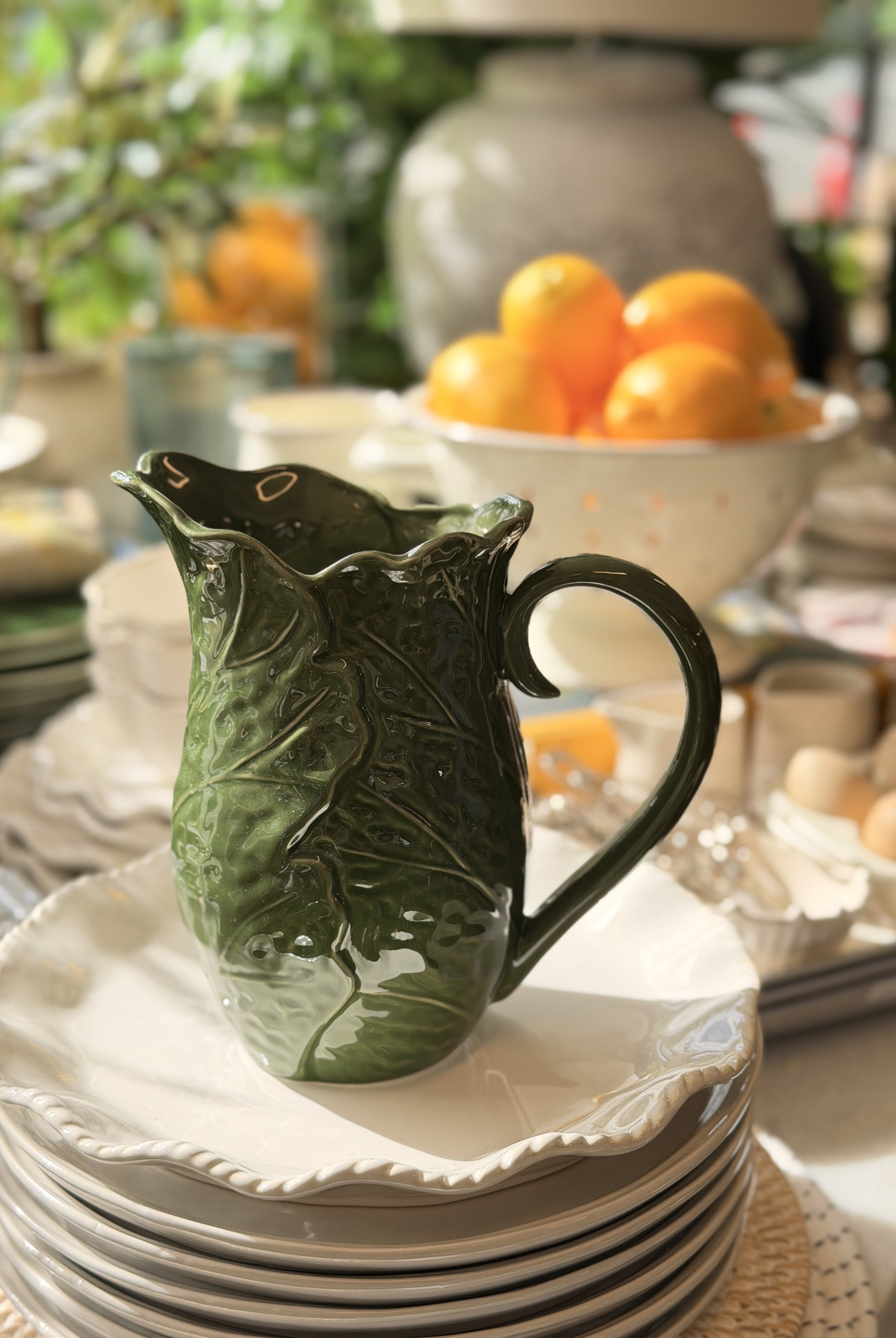 Leaf Jug Forest Glaze - Magpie Style