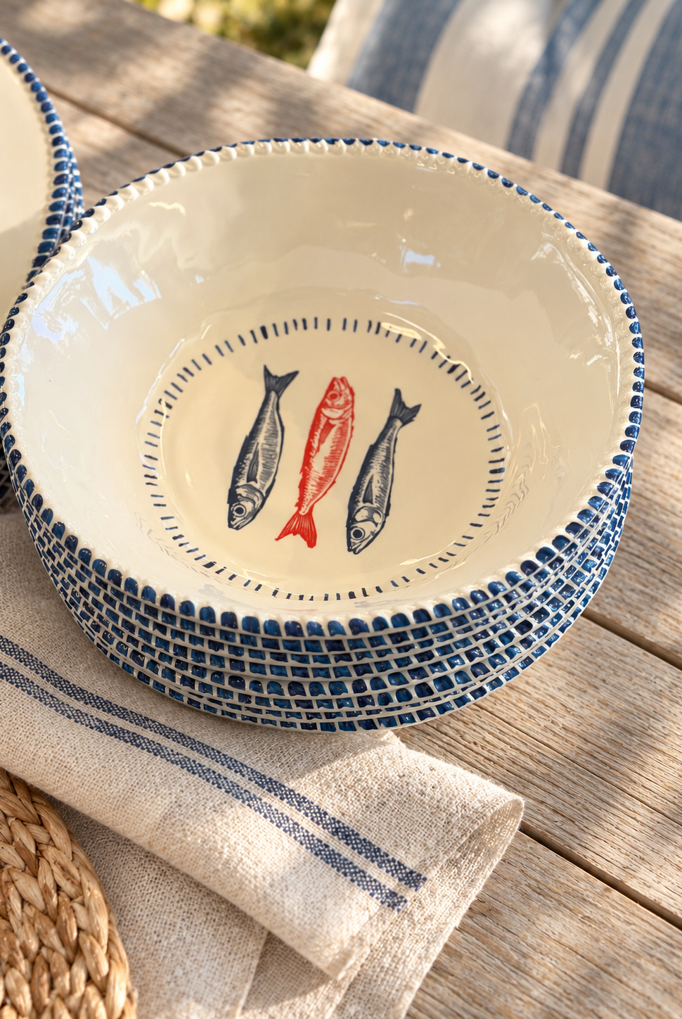 Multicolour Sardine Bowl – Nautical Melamine - Magpie Style