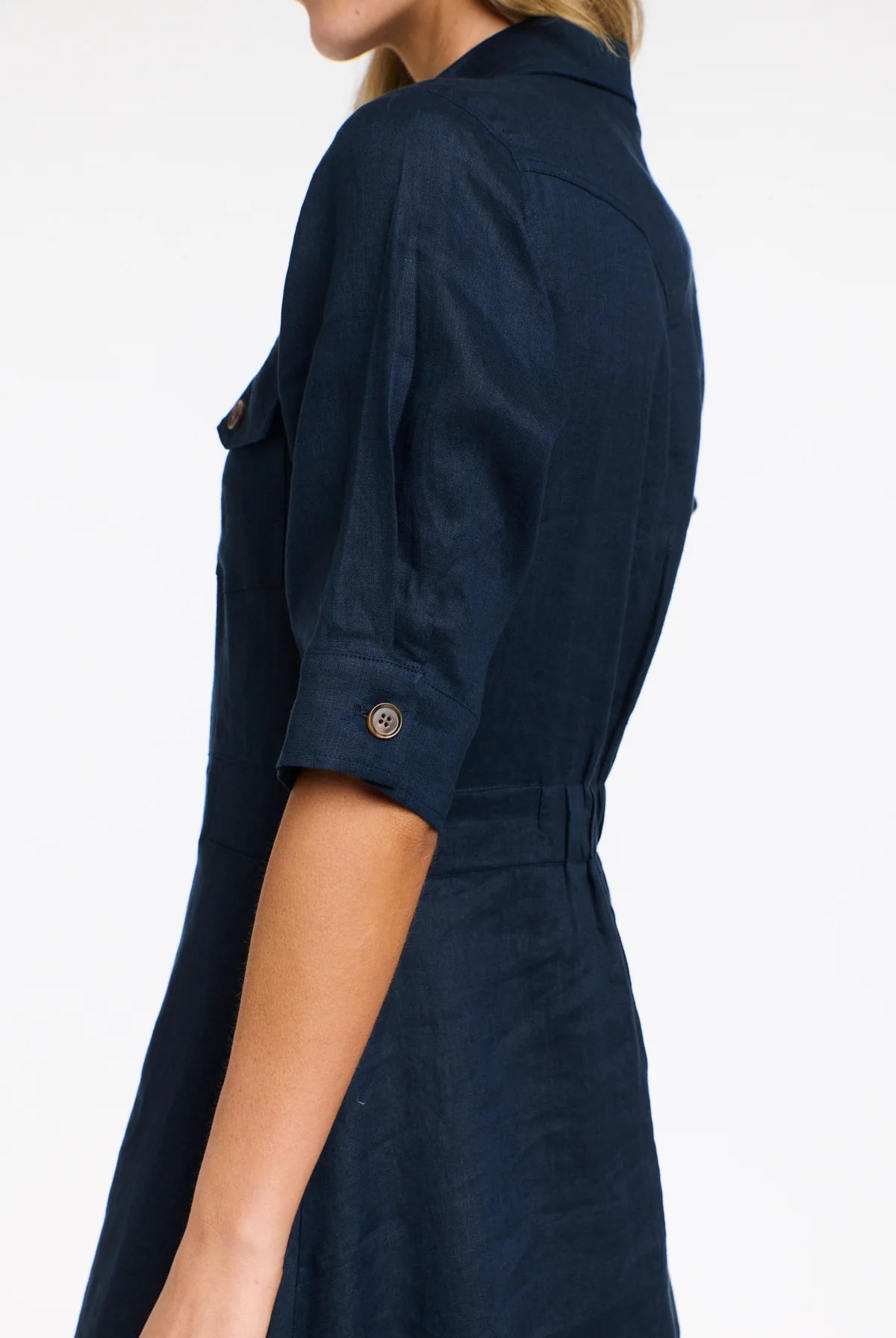 365 DAYS Georgia Linen Dress - Navy - Magpie Style