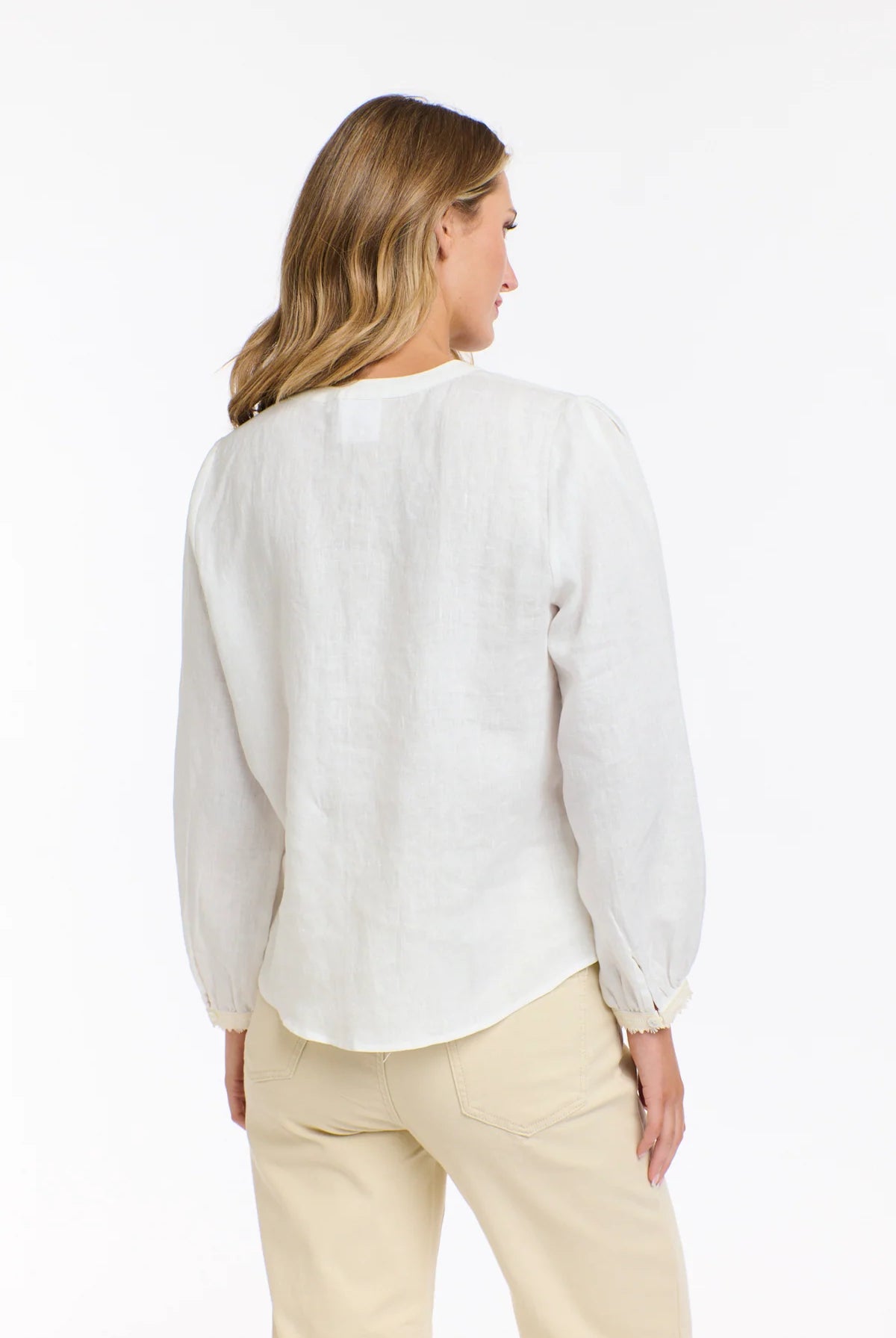 365 DAYS Anika Embroidered Linen Top - White/Natural - Magpie Style