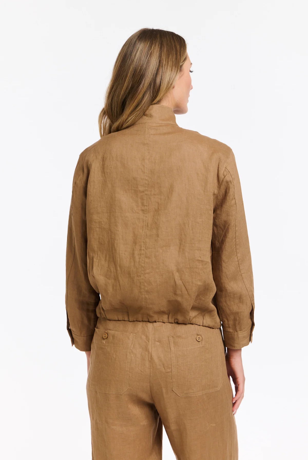 365 DAYS Rowan Linen Bomber Jacket - Toffee - Magpie Style