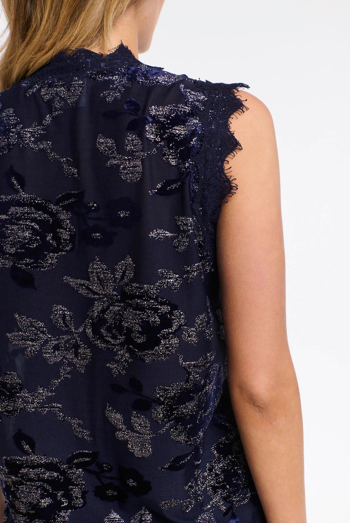 365 DAYS Maya Mesh V-Neck Tank - Midnight - Magpie Style