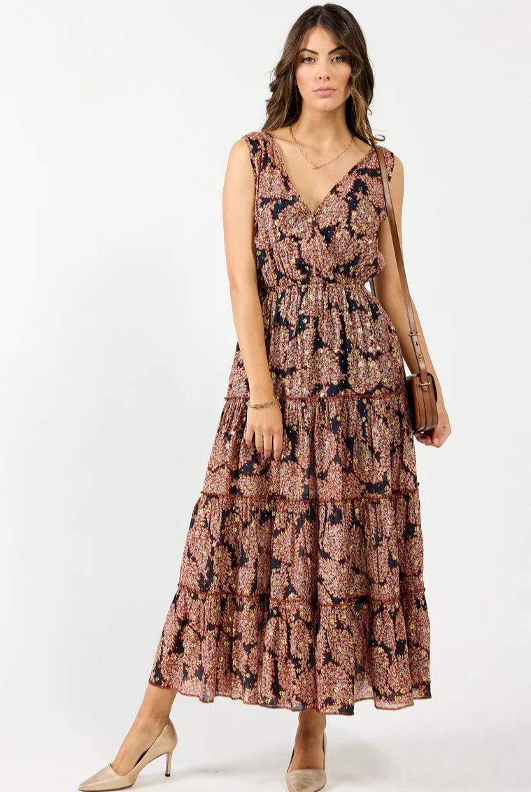 DRAMA THE LABEL Athens Dress - Burgundy Metallic - Magpie Style