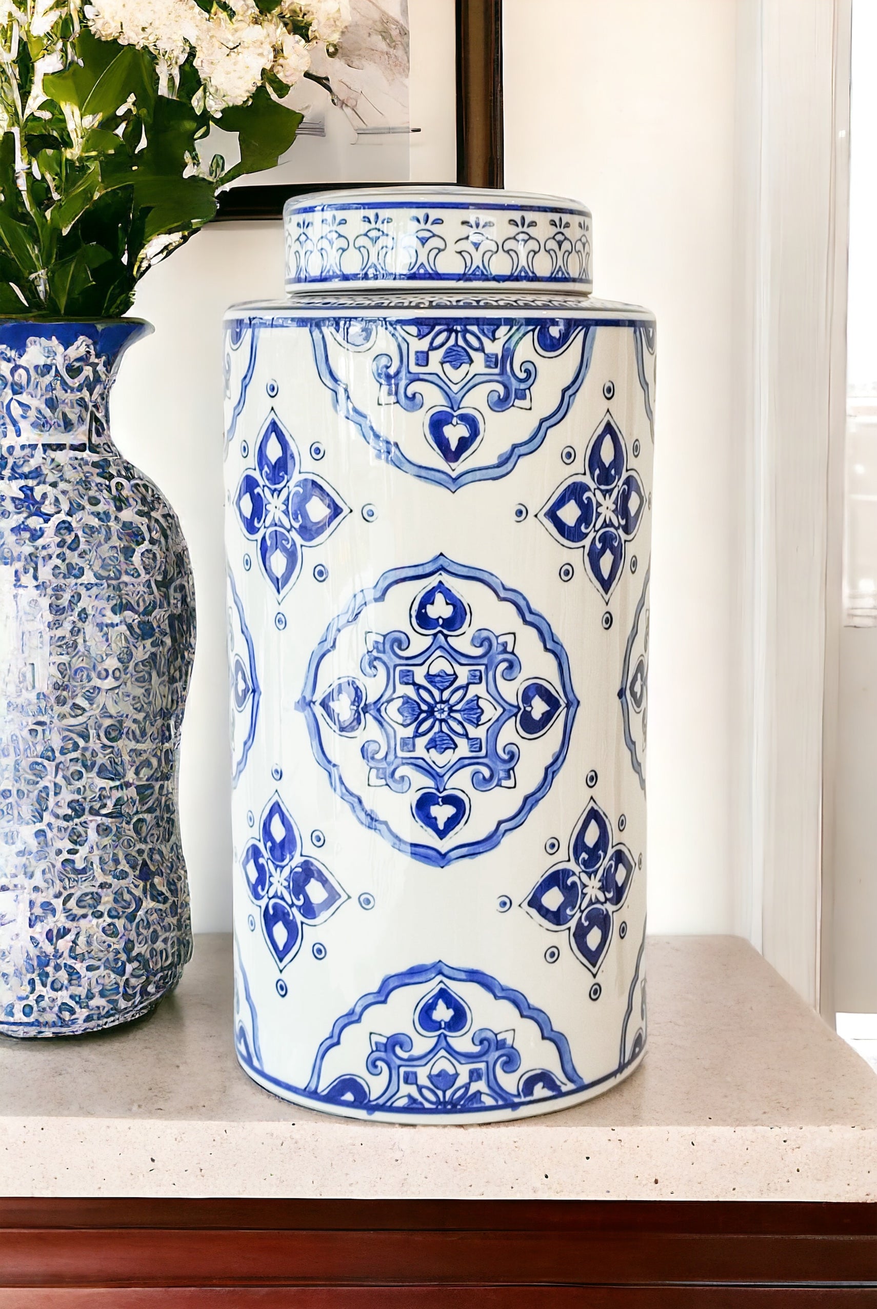 MAGPIE HOME Delft Tall Ginger Jar - Magpie Style