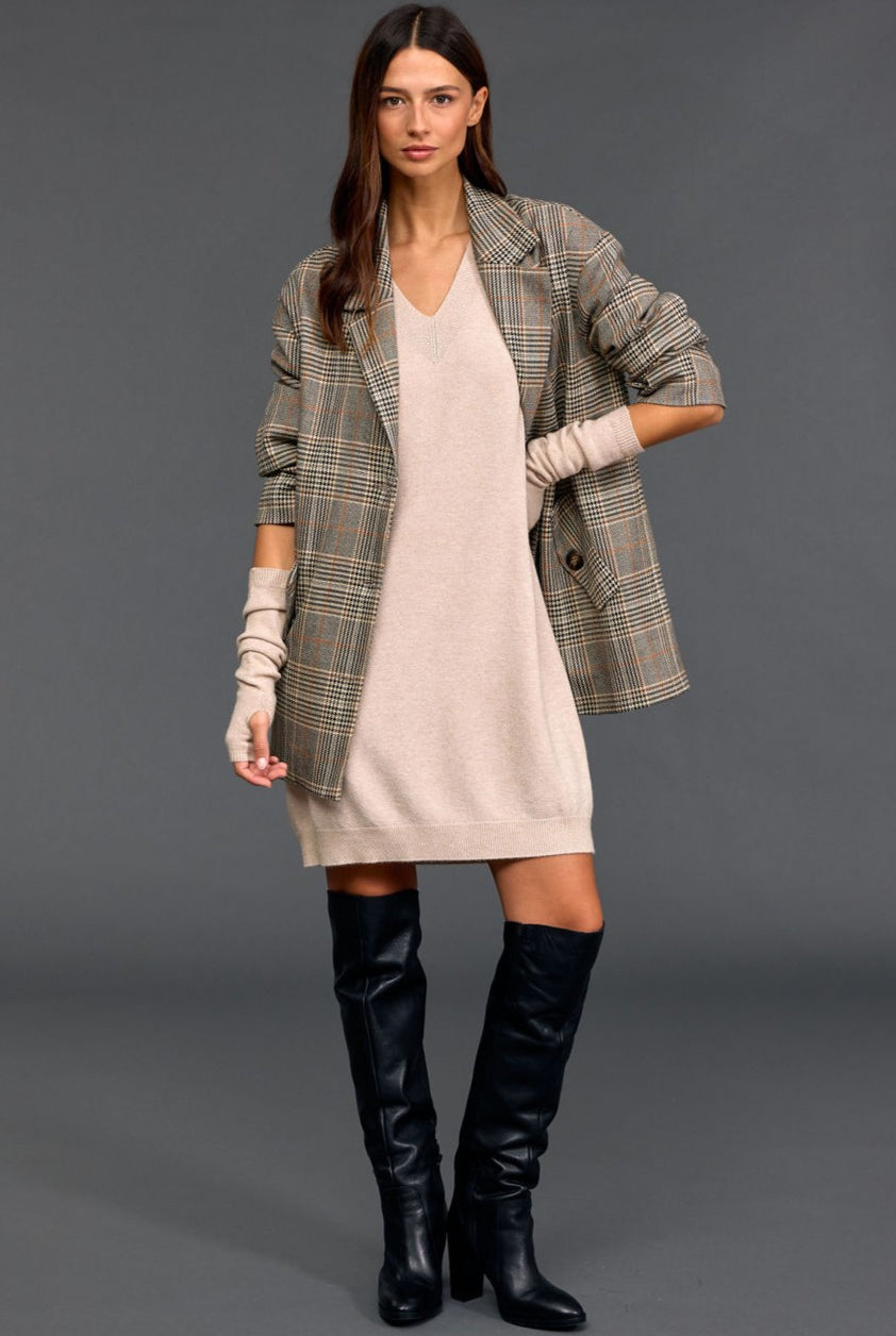 LAUREN VIDAL Zao Jacket - Beige Check - Magpie Style
