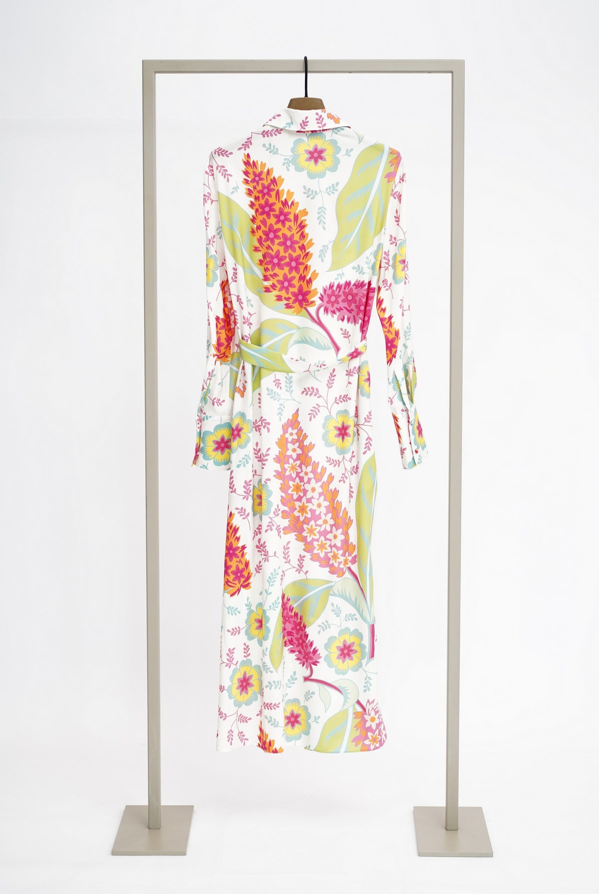 HERZENS Dress - Sap Green Pink Multi - back view