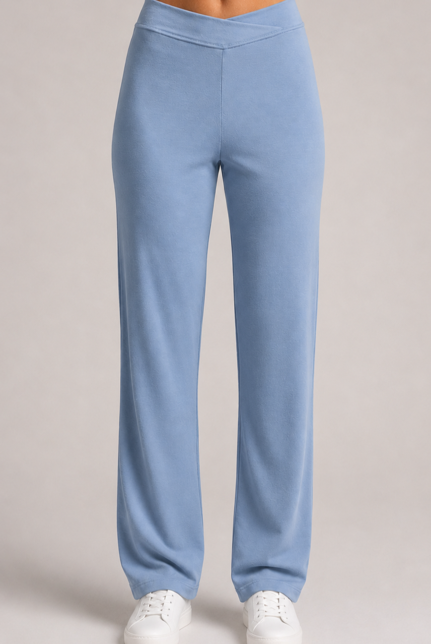 PAULA RYAN Straight Leg Lounge Pant - Merino Cornflower - Paula Ryan