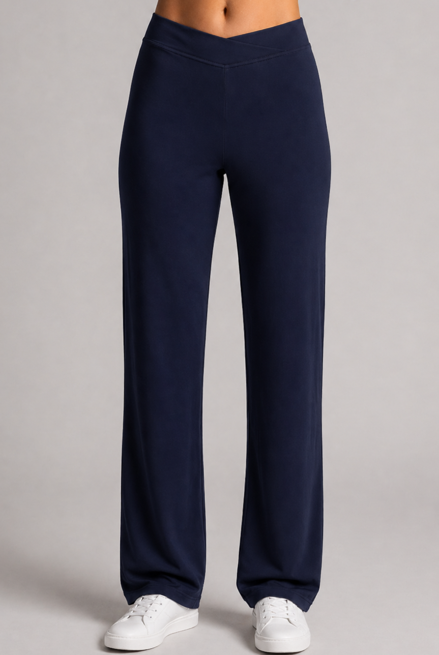 PAULA RYAN Straight Leg Lounge Pant - Merino Navy - Paula Ryan