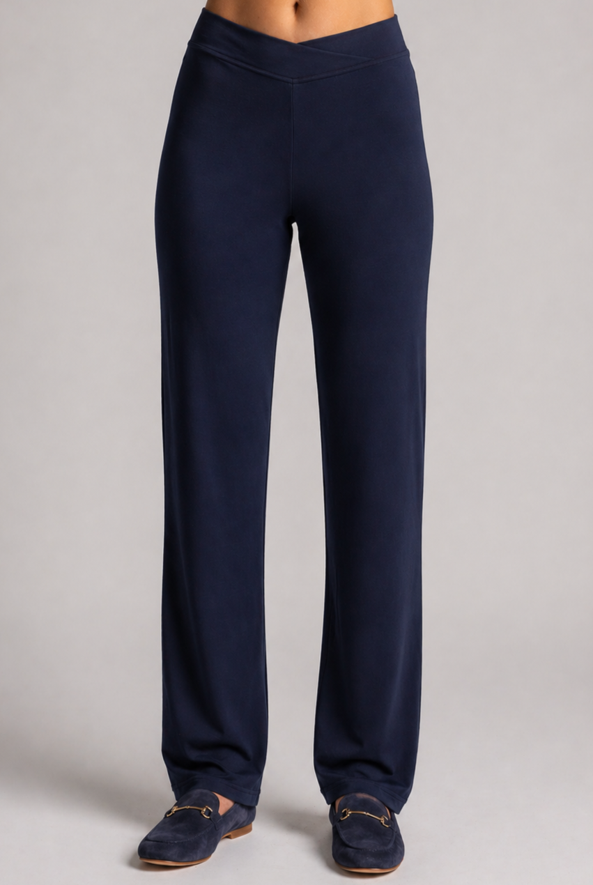 PAULA RYAN Straight Leg Lounge Pant - Merino Navy - Paula Ryan