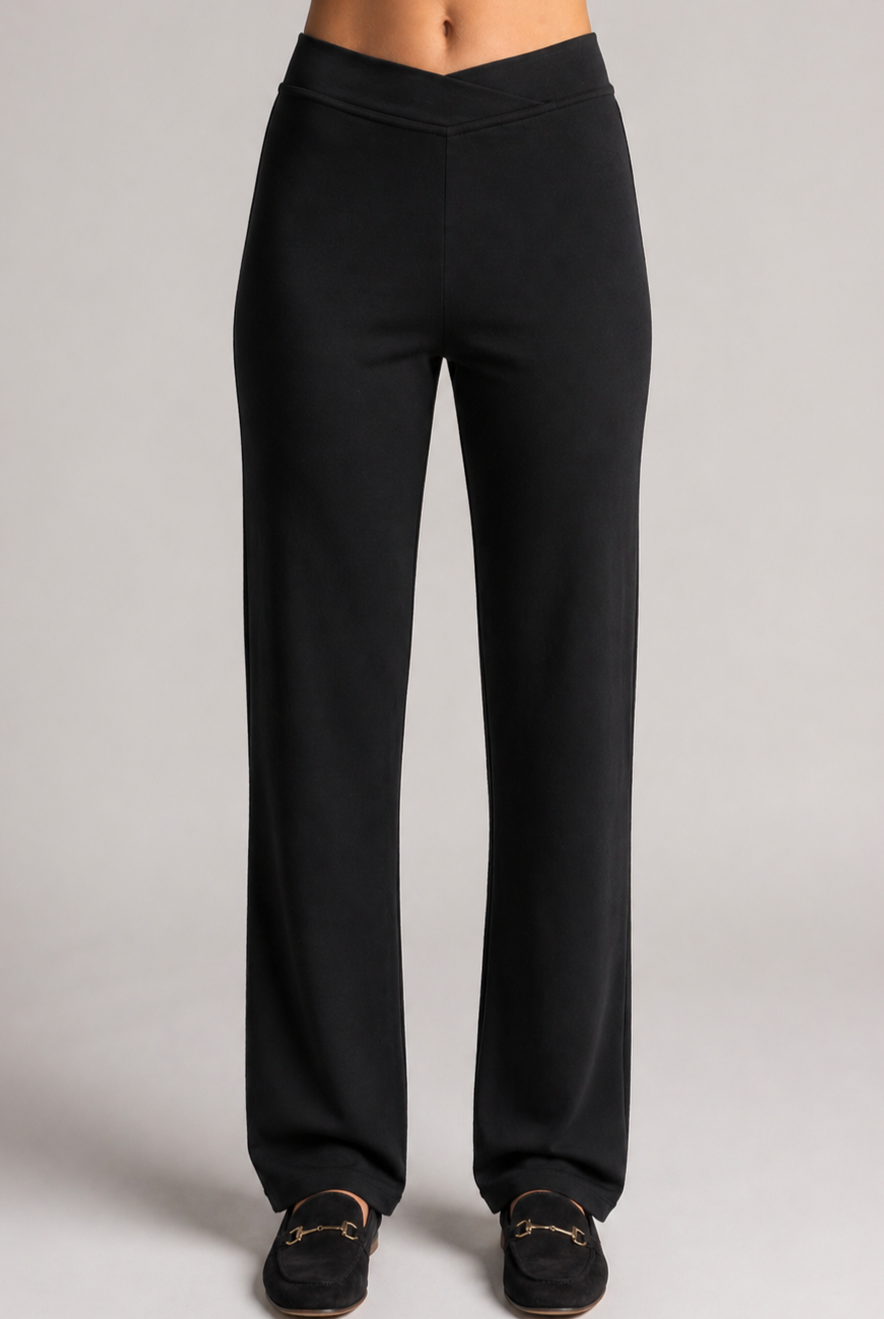 PAULA RYAN Straight Leg Lounge Pant - Merino Black - Paula Ryan