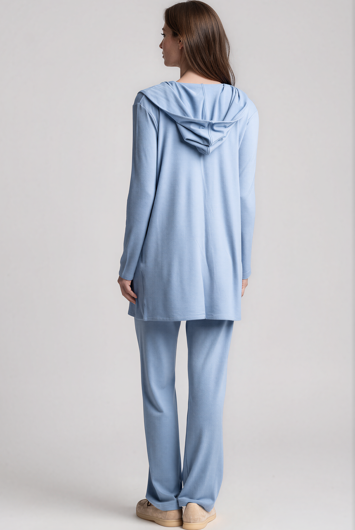 PAULA RYAN Hooded Cardigan with Pockets - Merino Cornflower - Paula Ryan