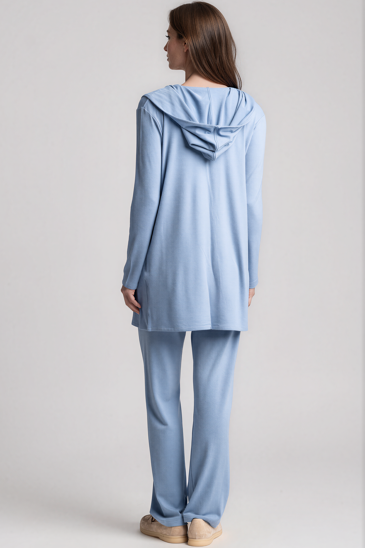 PAULA RYAN Hooded Cardigan with Pockets - Merino Cornflower - Paula Ryan