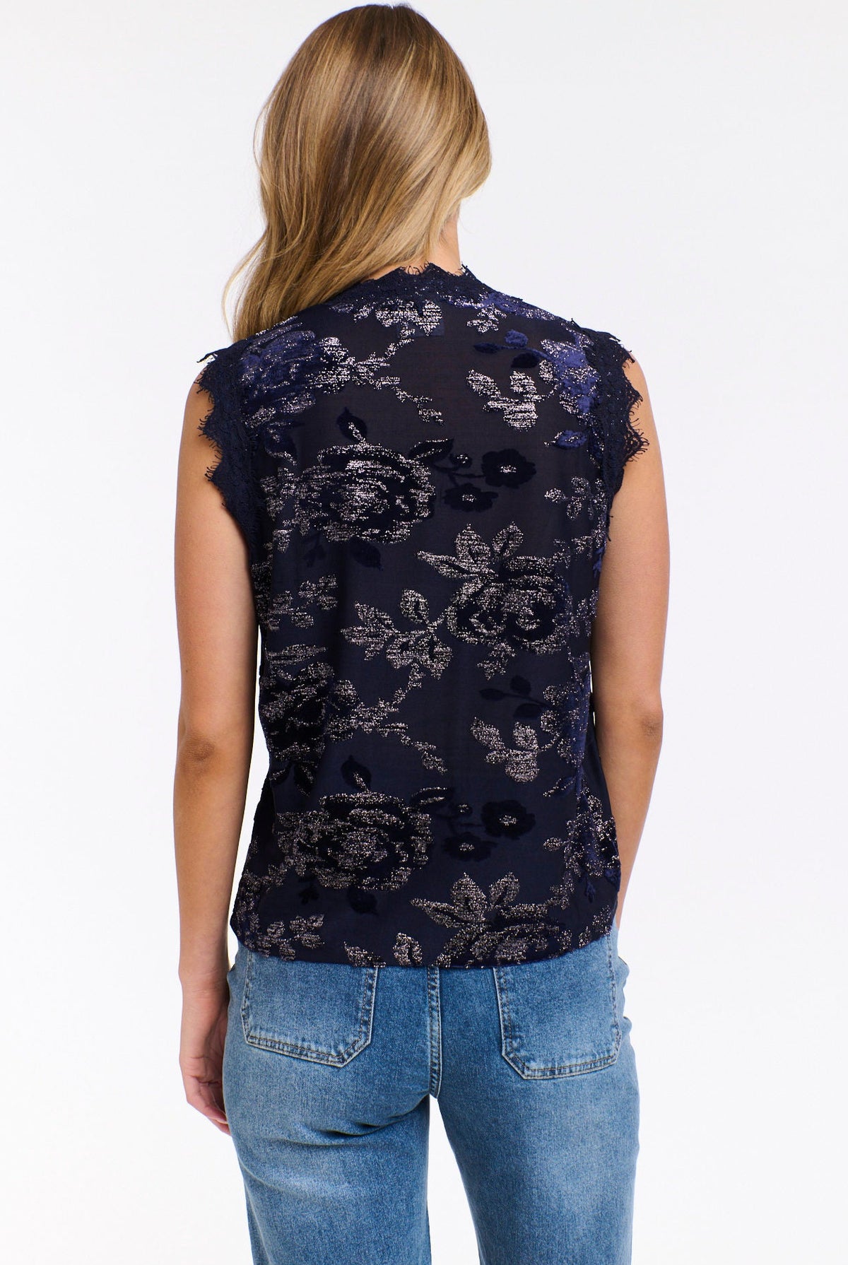 365 DAYS Maya Mesh V-Neck Tank - Midnight