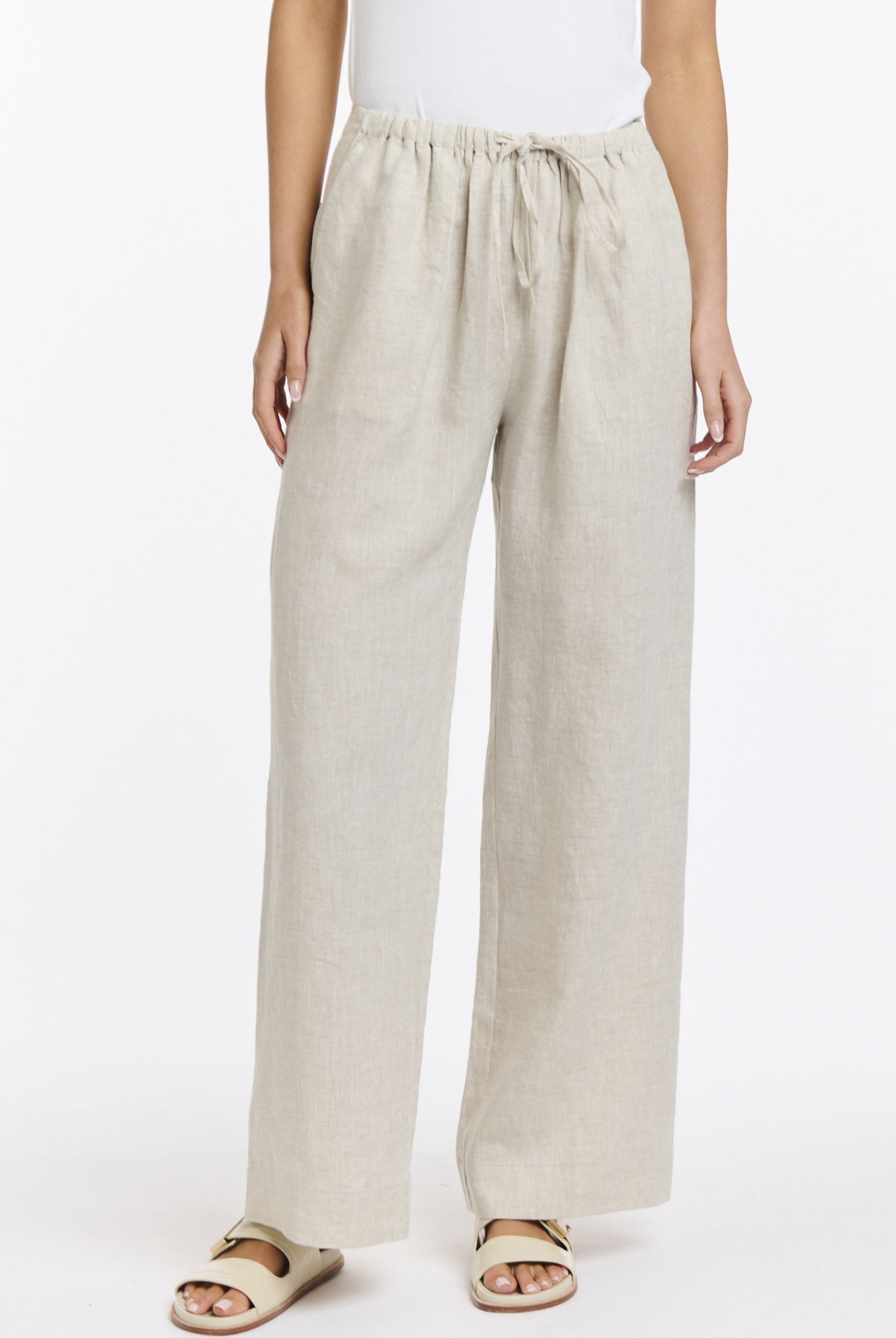 365 DAYS Perry Linen Drawcord Pant - Natural