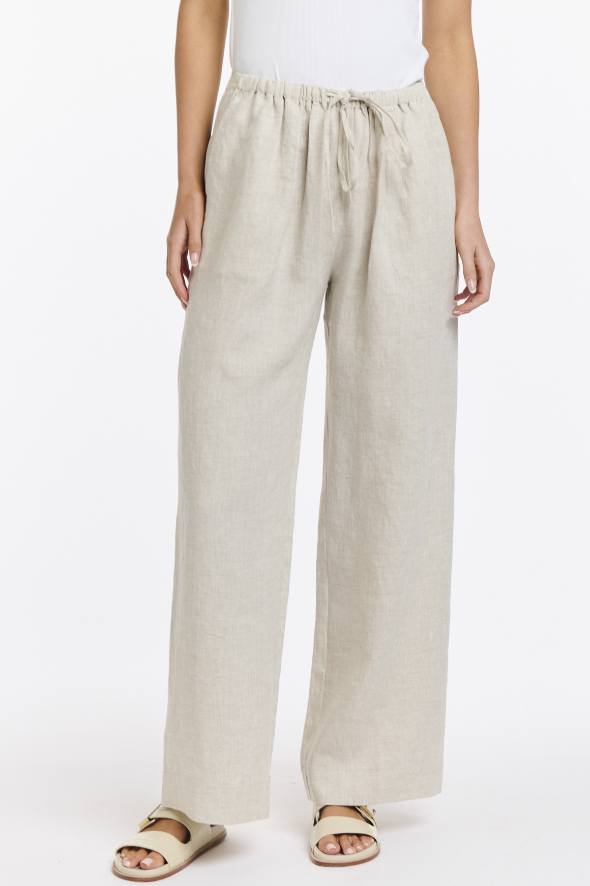 365 DAYS Perry Linen Drawcord Pant - Natural