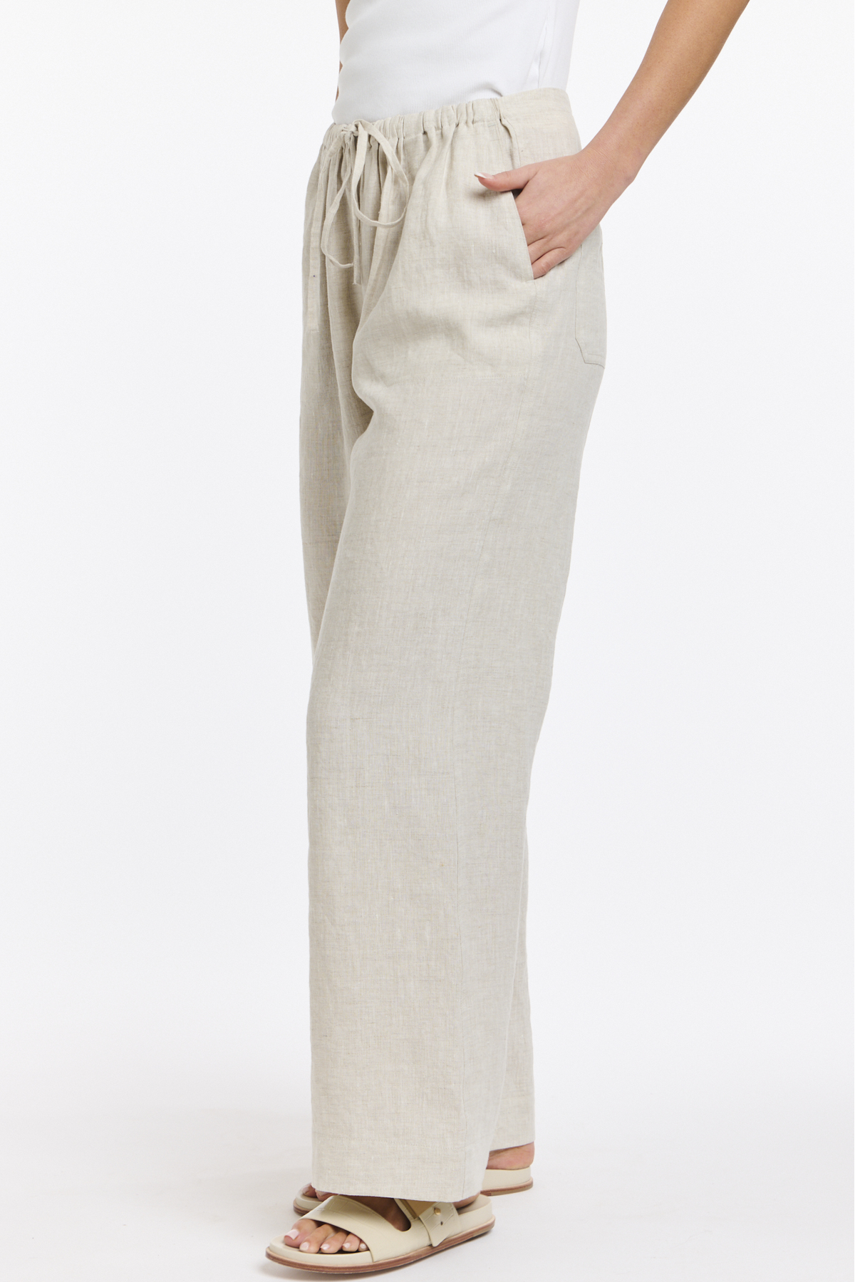 365 DAYS Perry Linen Drawcord Pant - Natural